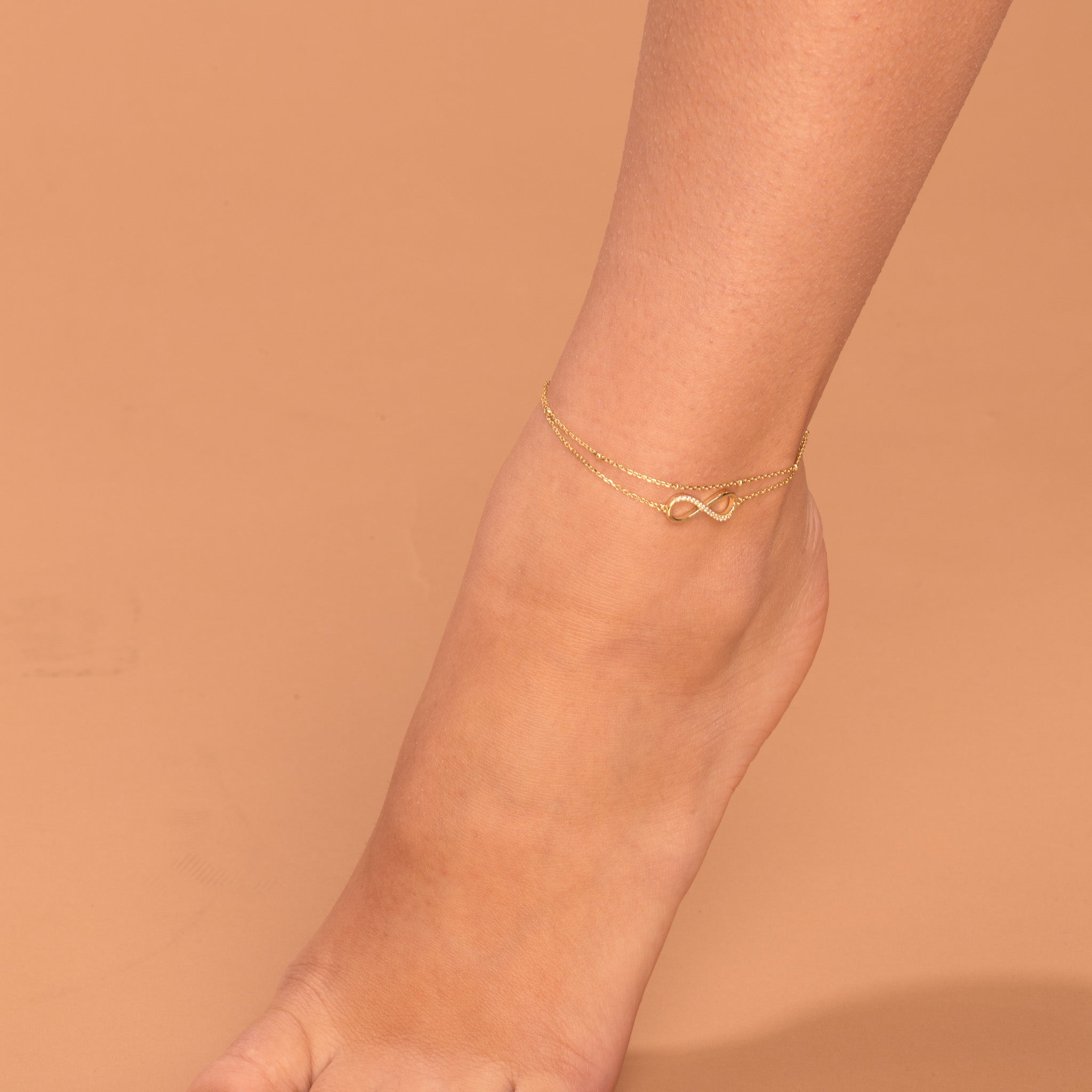 Infinity Double Anklet Gold