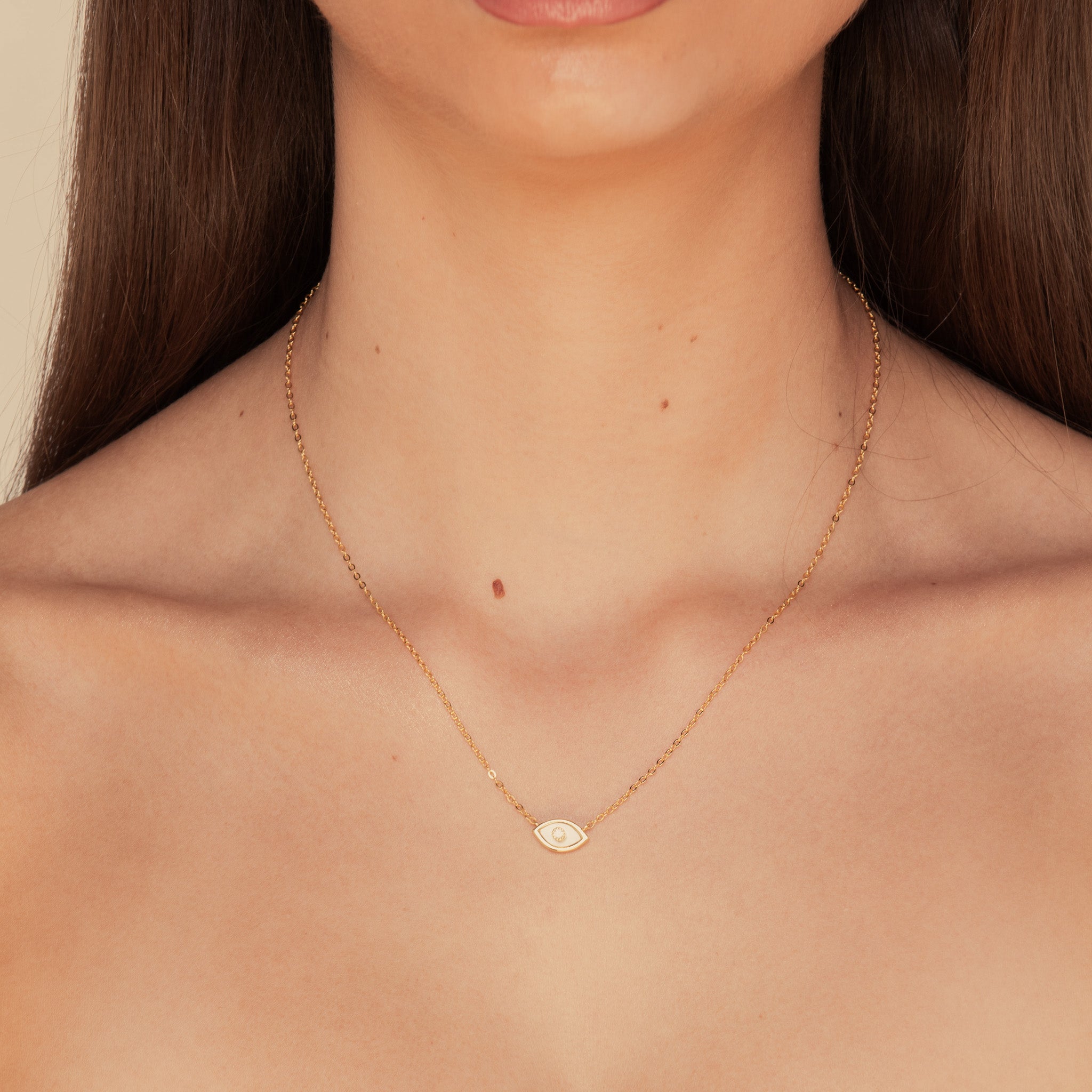 Evil Eye Opal Sapphire Necklace Gold