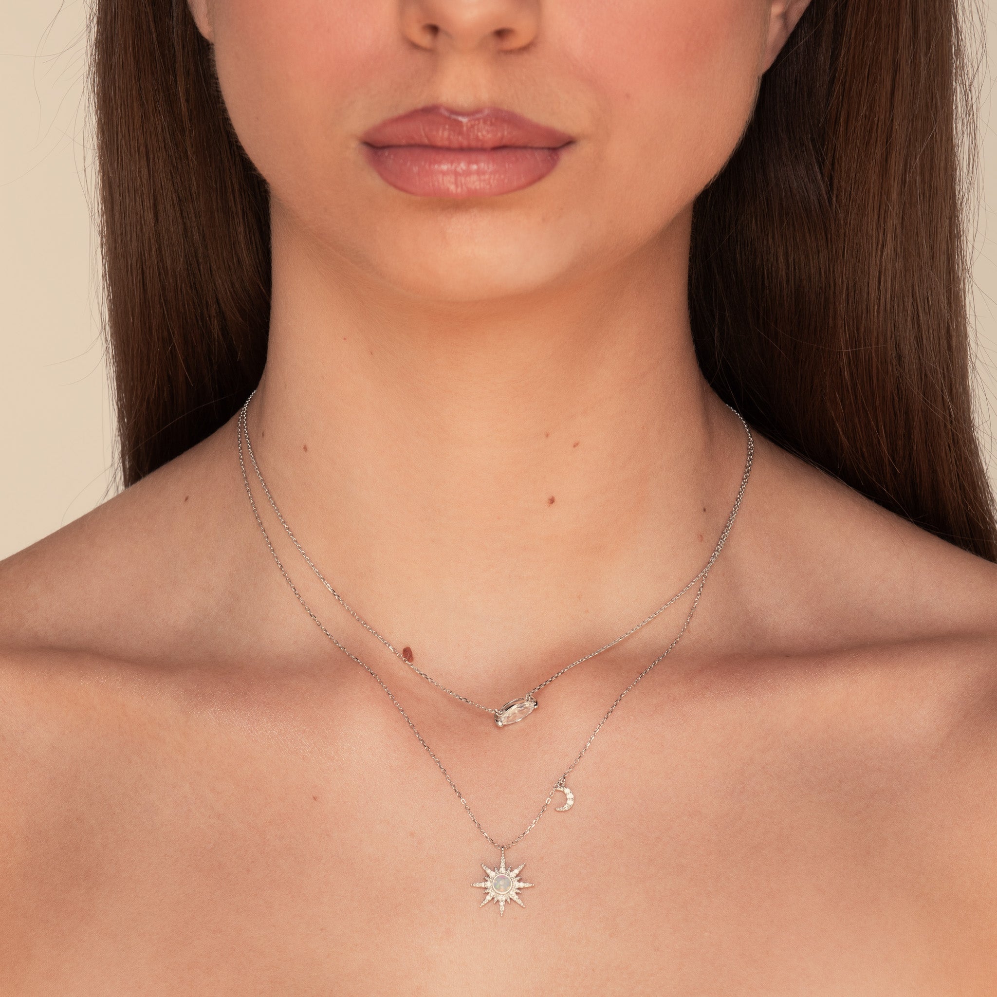 Constellation Opal Necklace Silver
