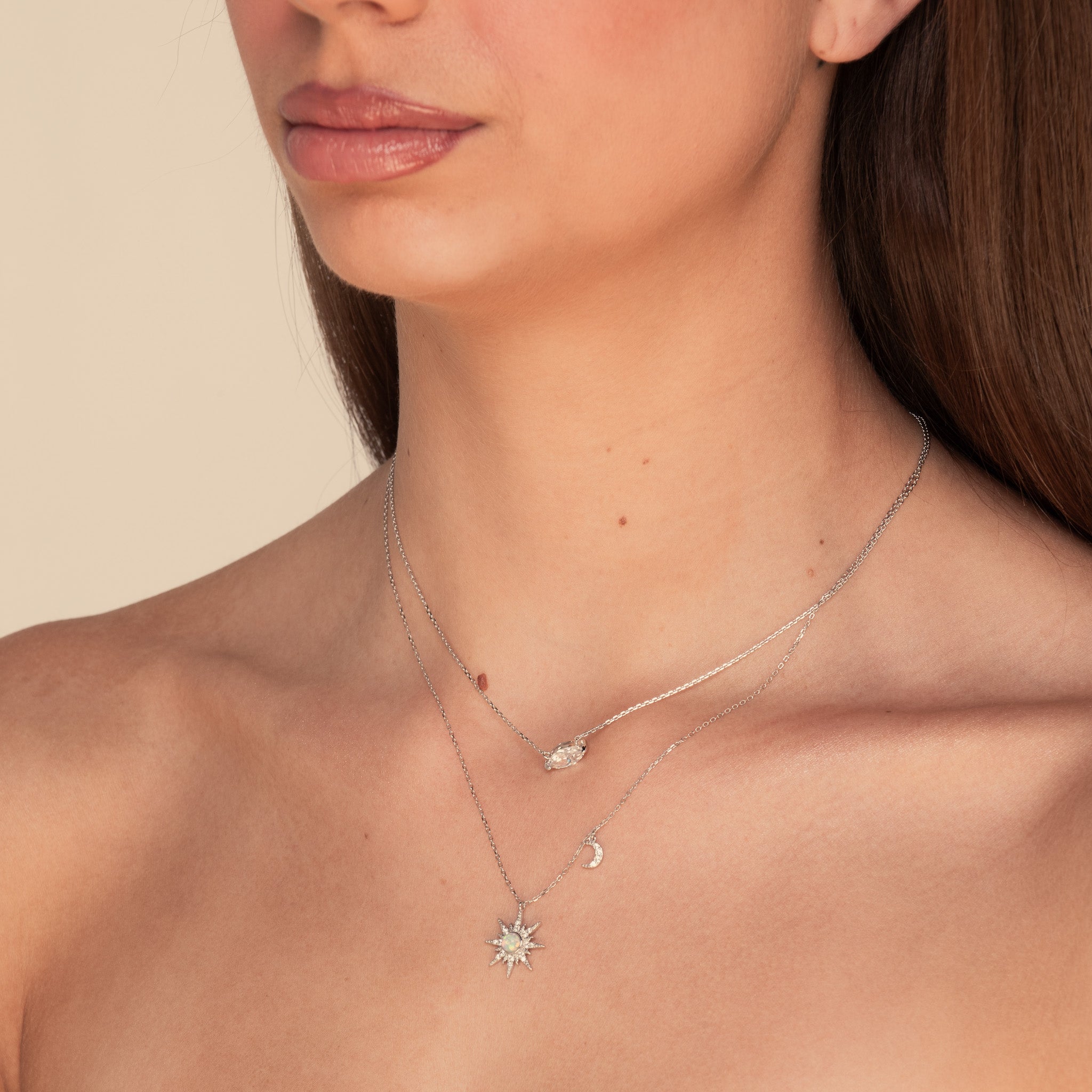 Constellation Opal Necklace Silver