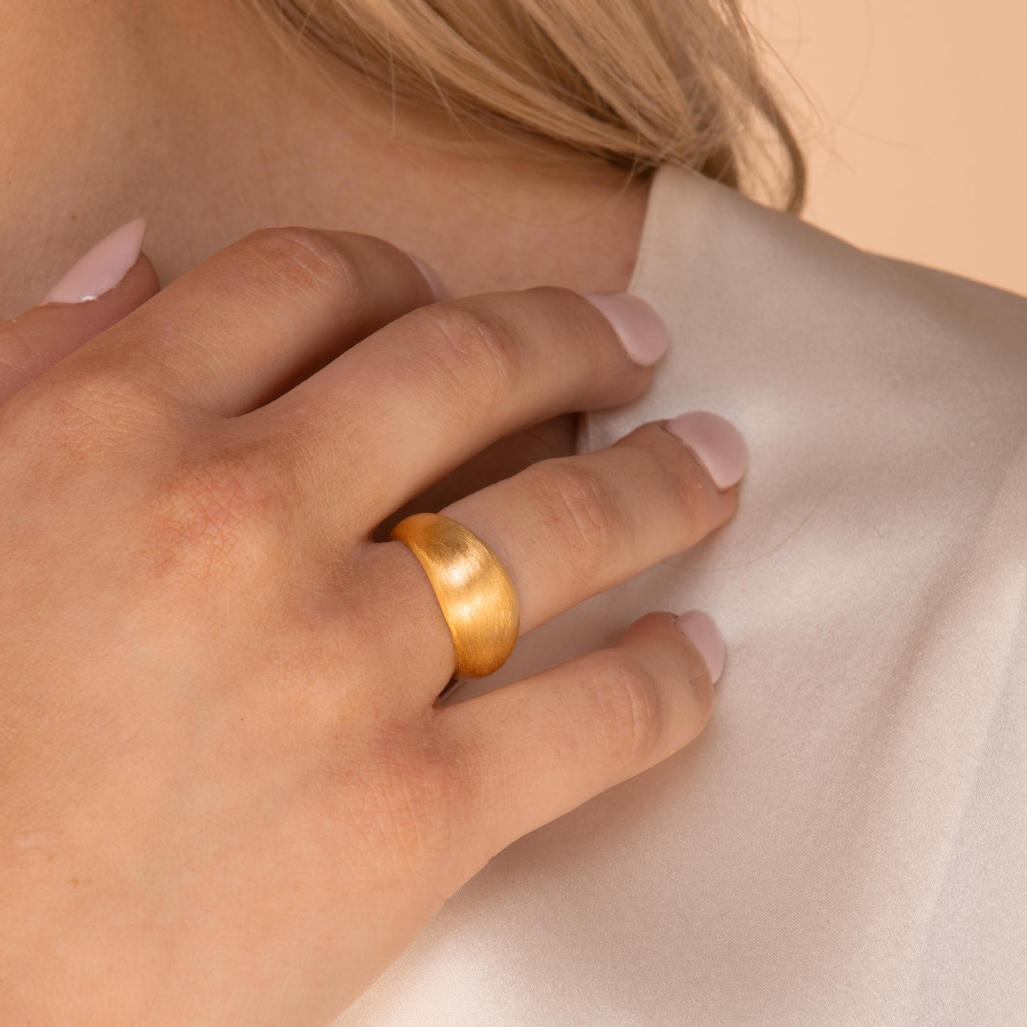Matte Dome Open Ring Gold