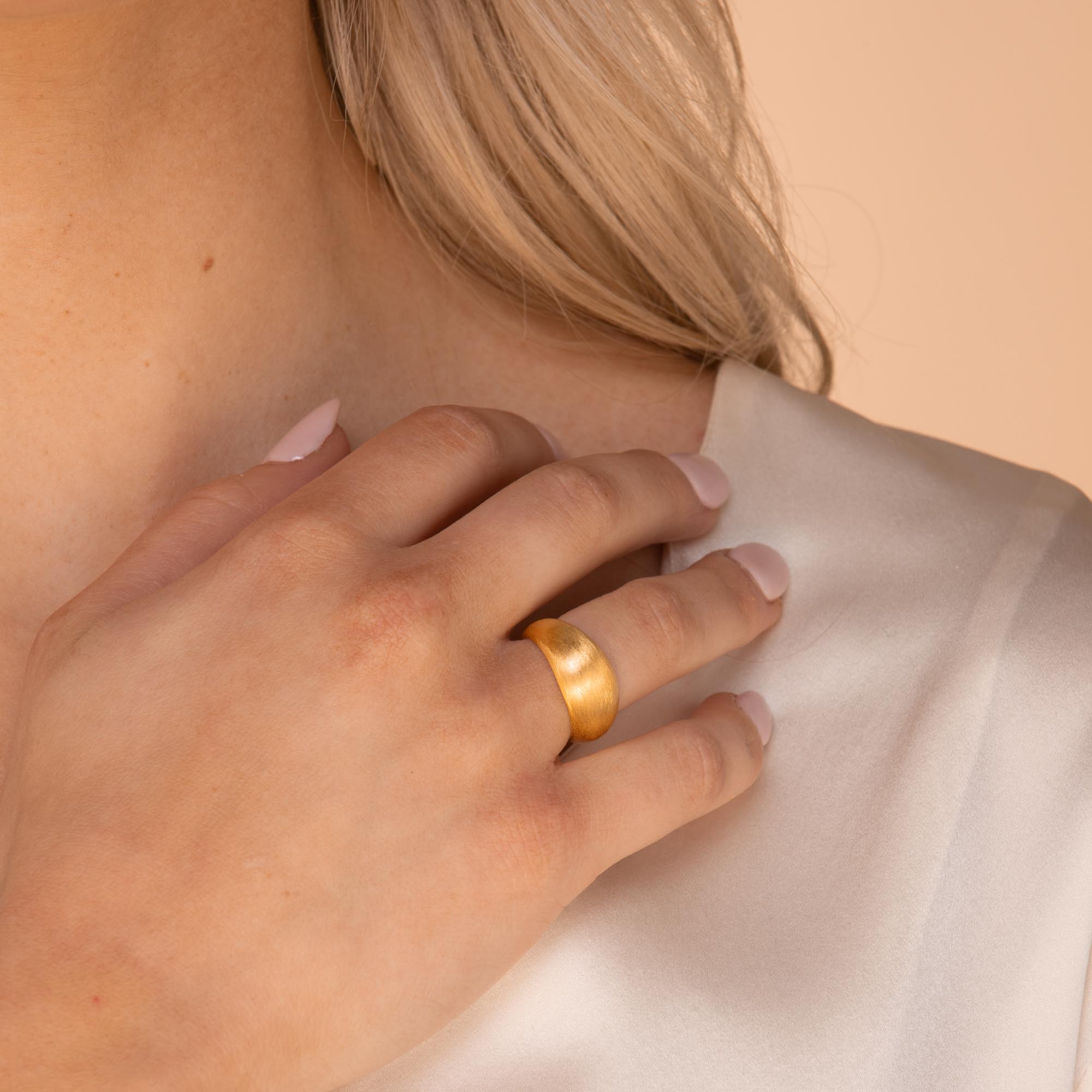 Matte Dome Open Ring Gold
