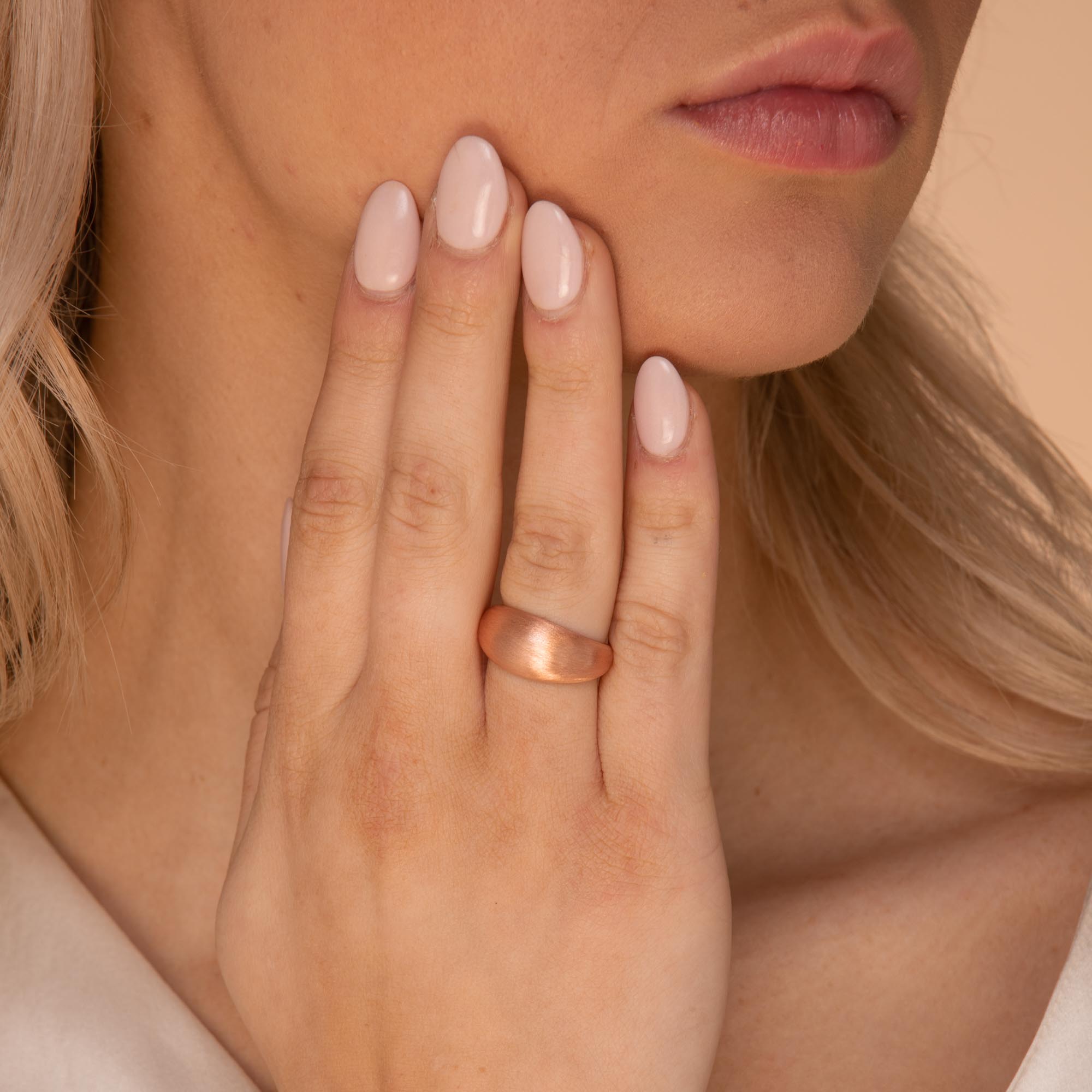 Matte Dome Open Ring Rose Gold