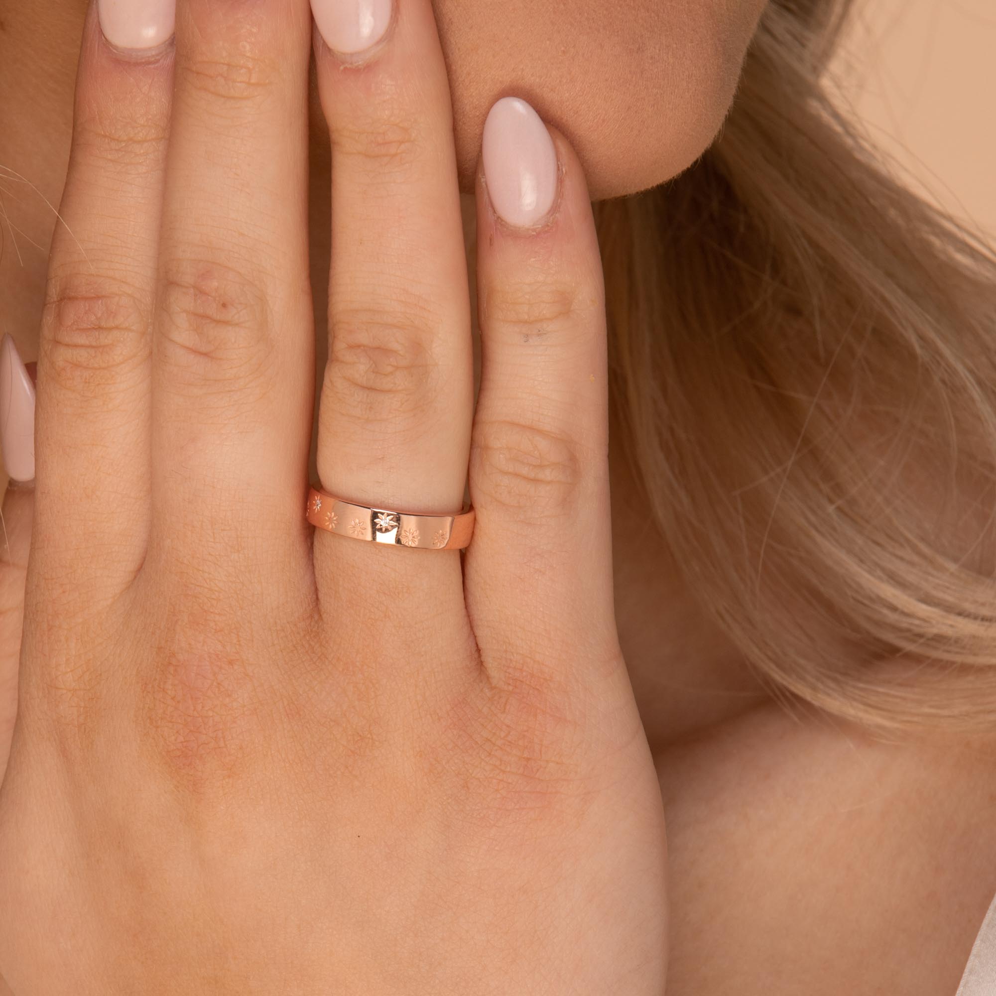 North Star Ring Rose Gold