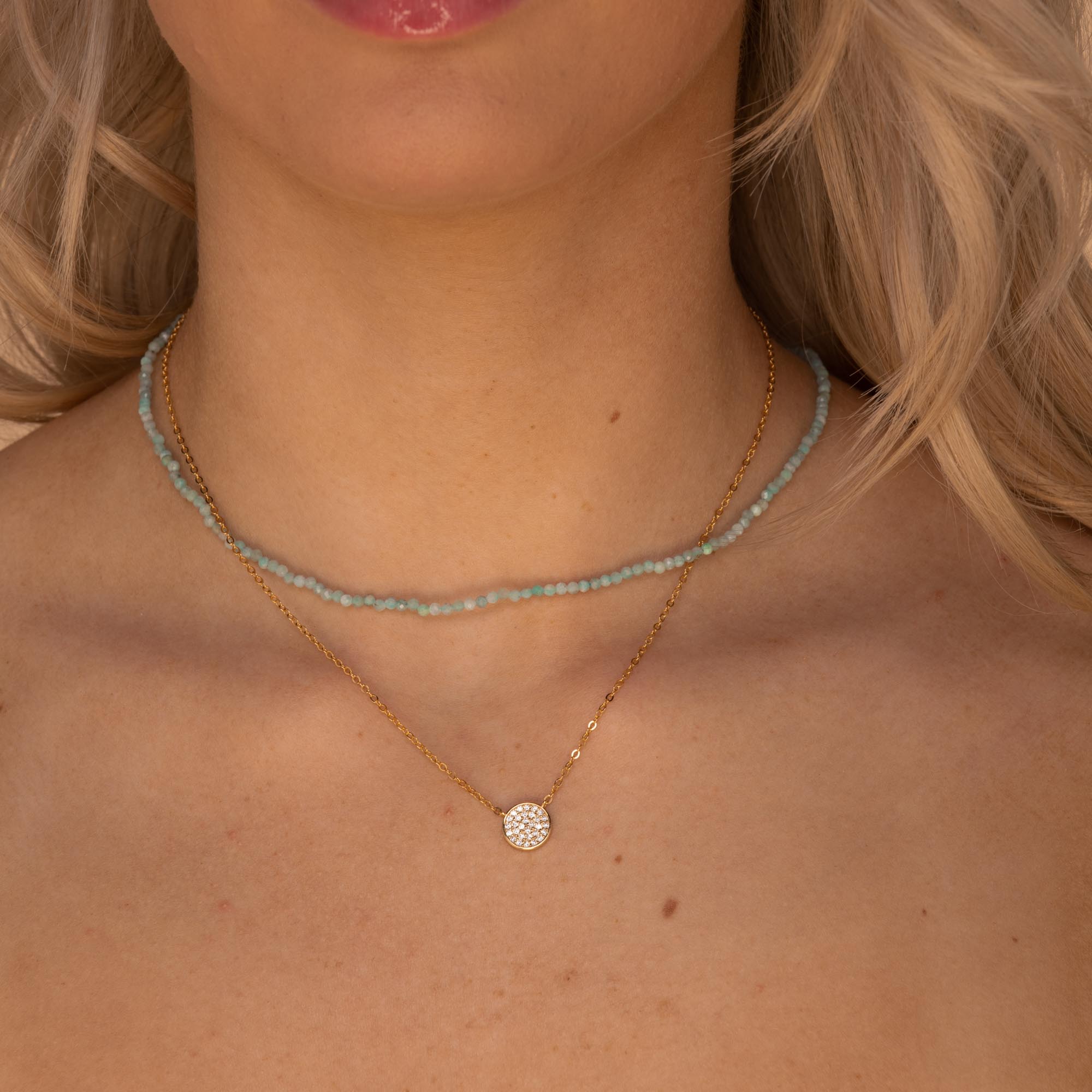 Blossom Circle Sapphire Necklace Gold