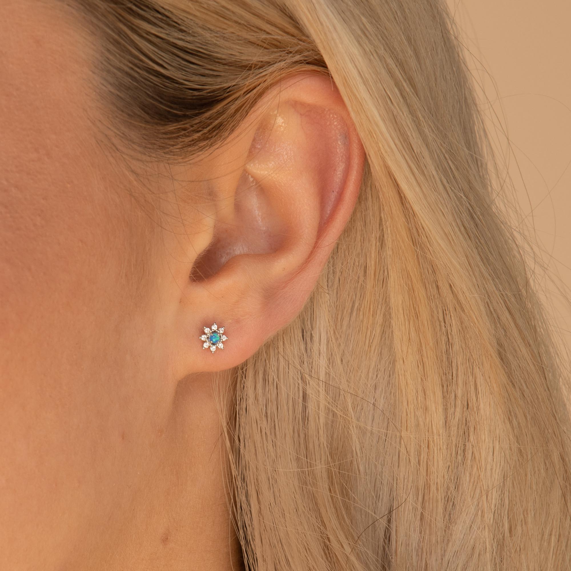 Nebula Opal Earrings Silver