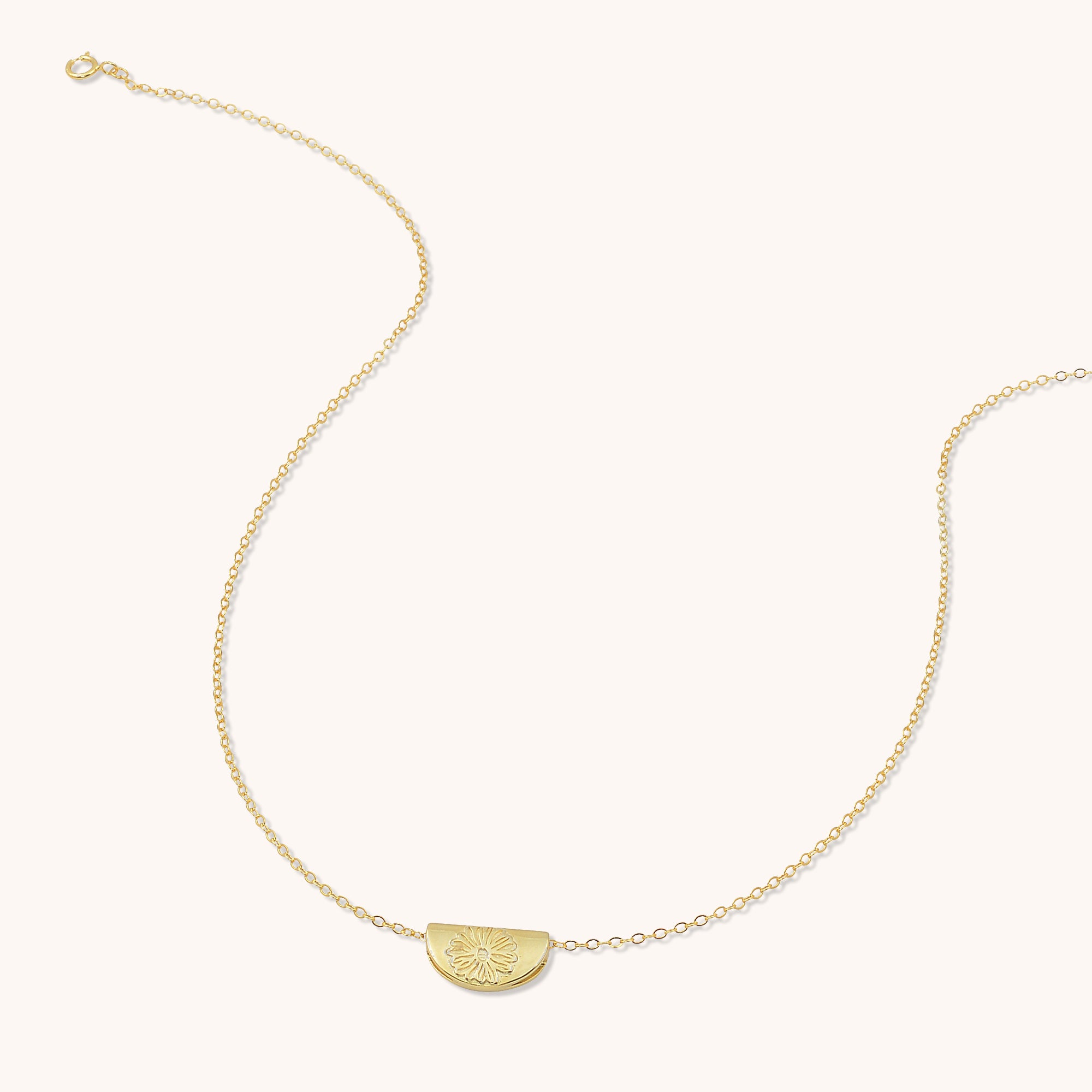 Birth Flower Necklace April (Daisy) Gold