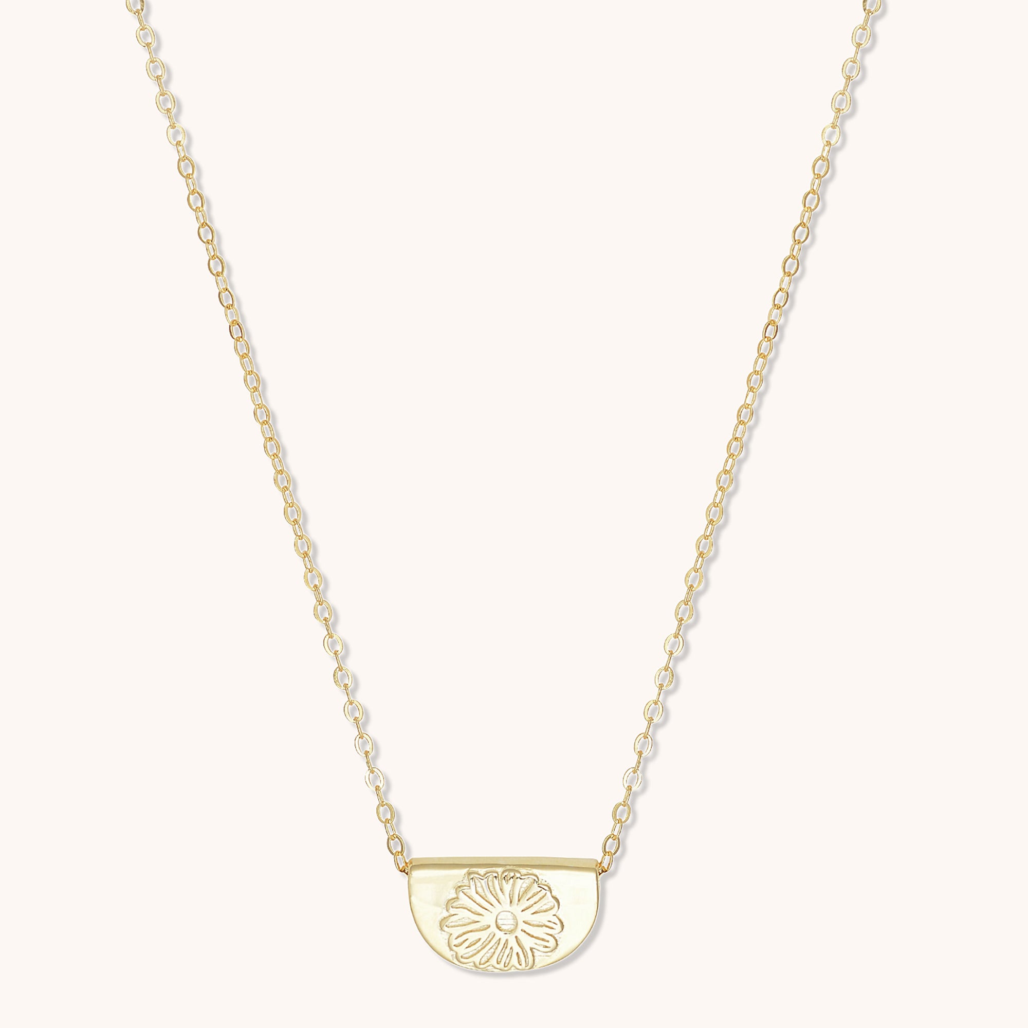 Birth Flower Necklace April (Daisy) Gold