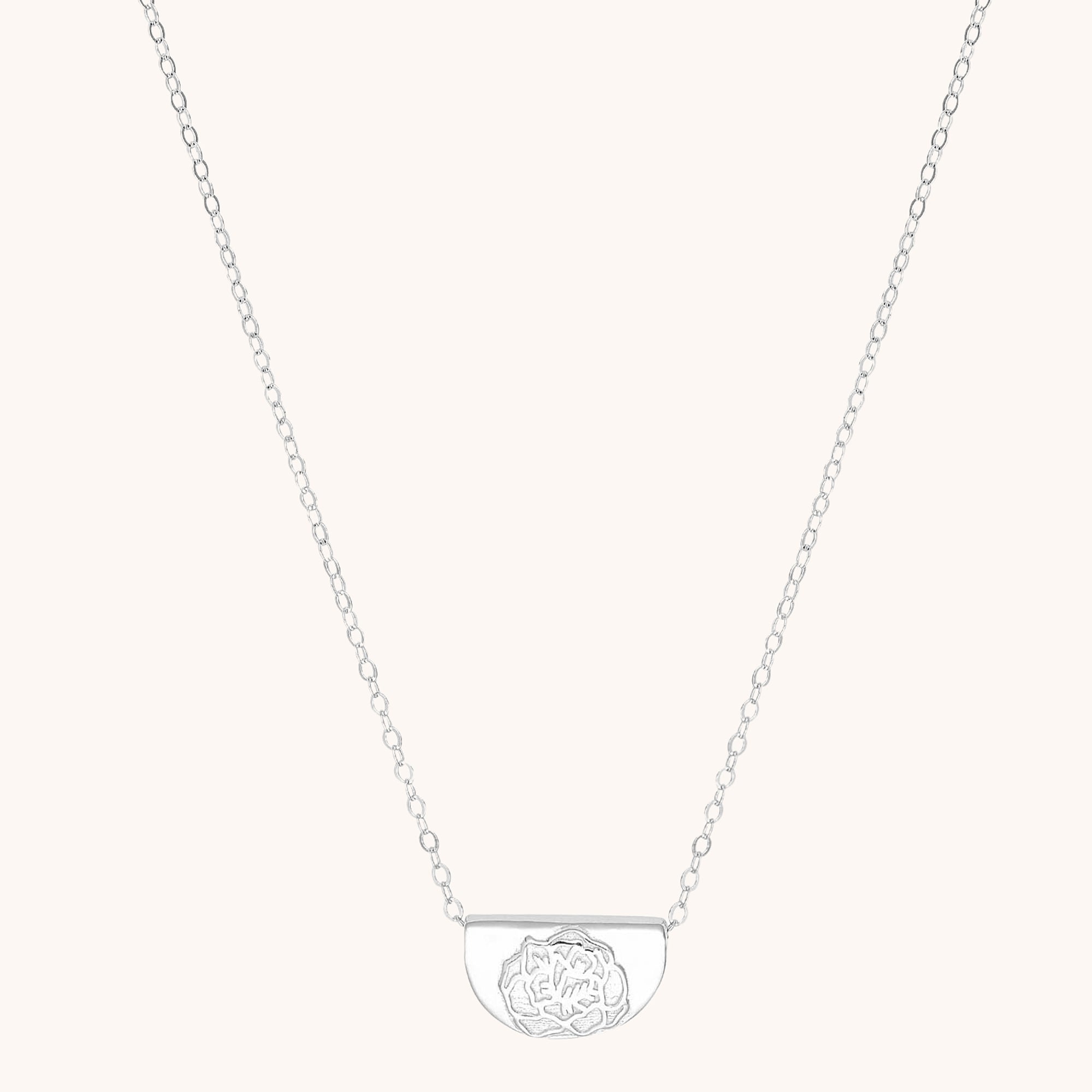 Birth Flower Necklace January (Carnation) Silver