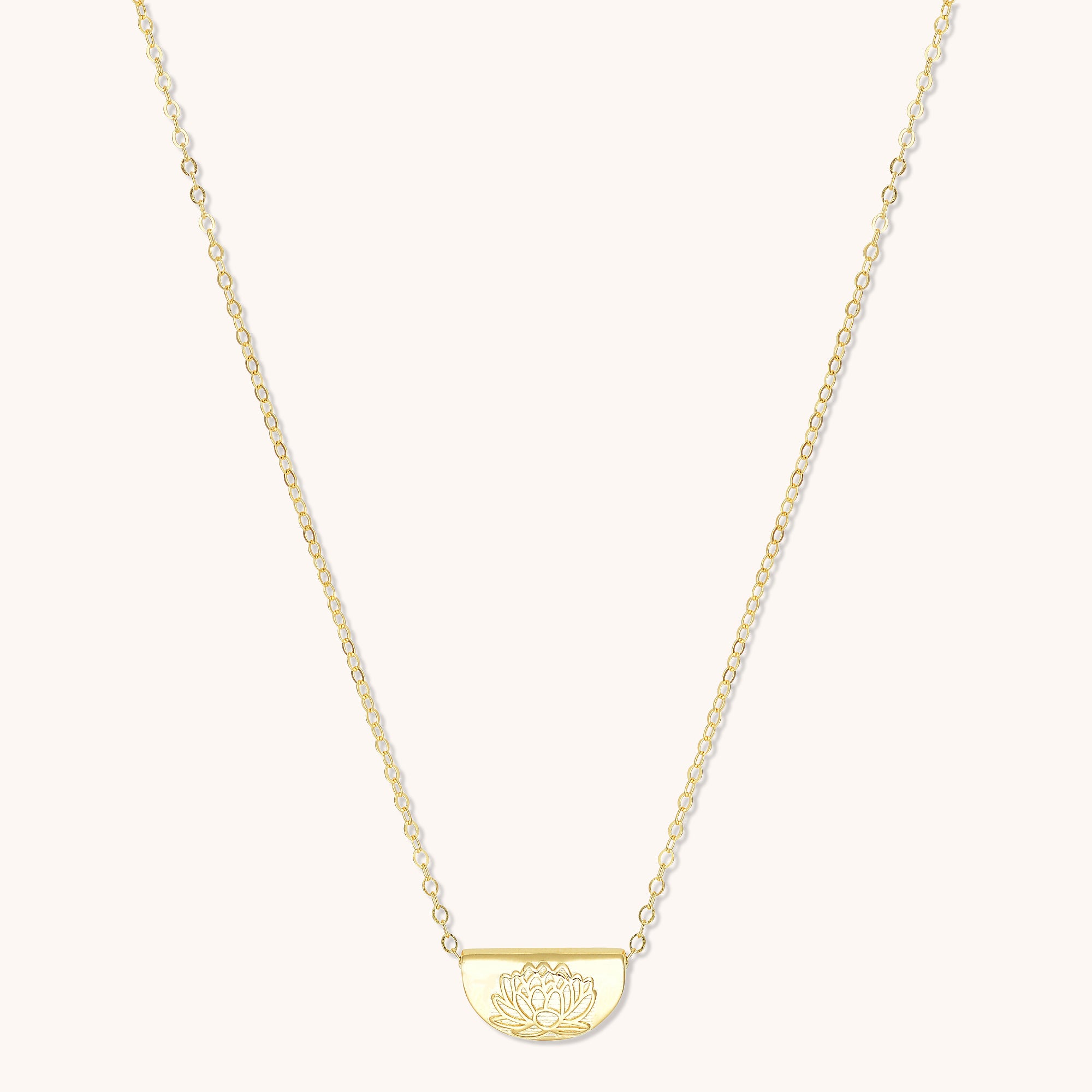 Birth Flower Necklace July (Lotus) Gold