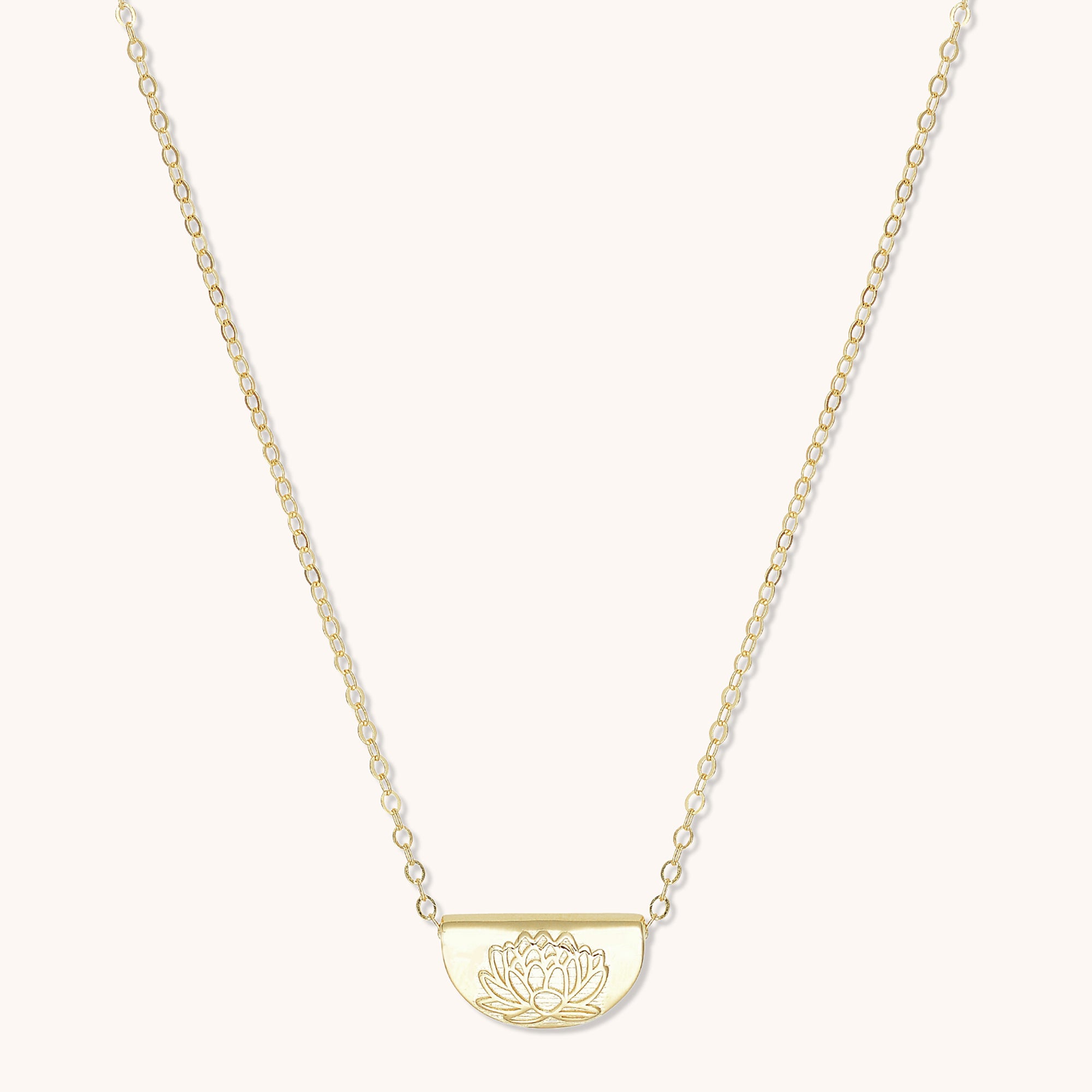 Birth Flower Necklace July (Lotus) Gold