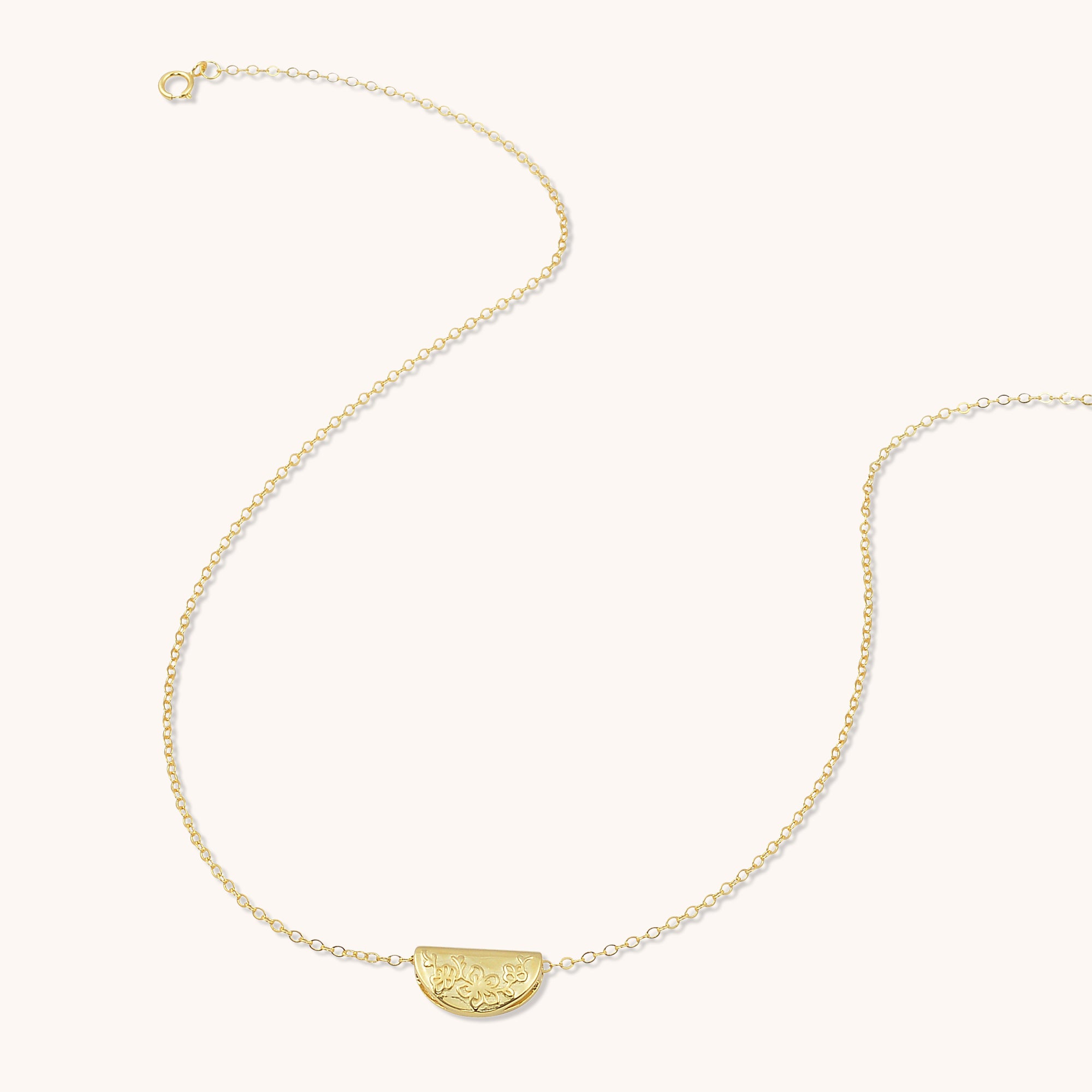 Birth Flower Necklace March (Cherry Blossom) Gold