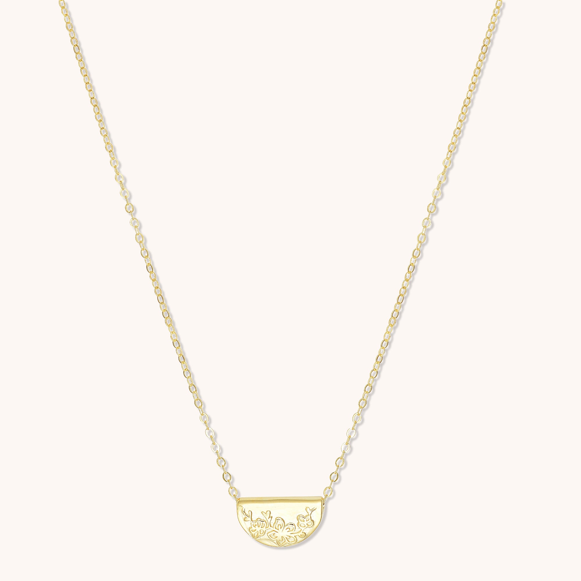 Birth Flower Necklace March (Cherry Blossom) Gold