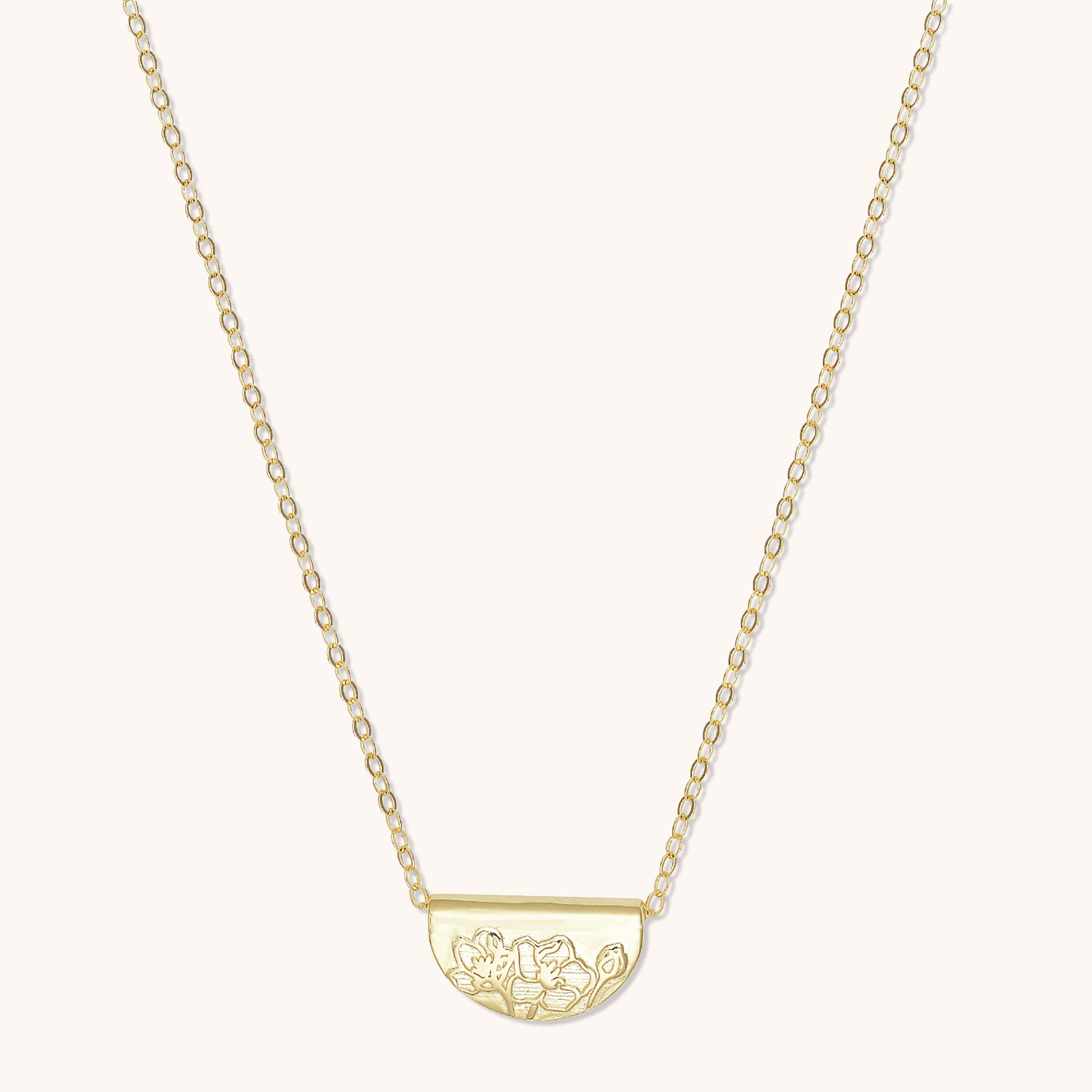 Birth Flower Necklace May (Hawthorn) Gold