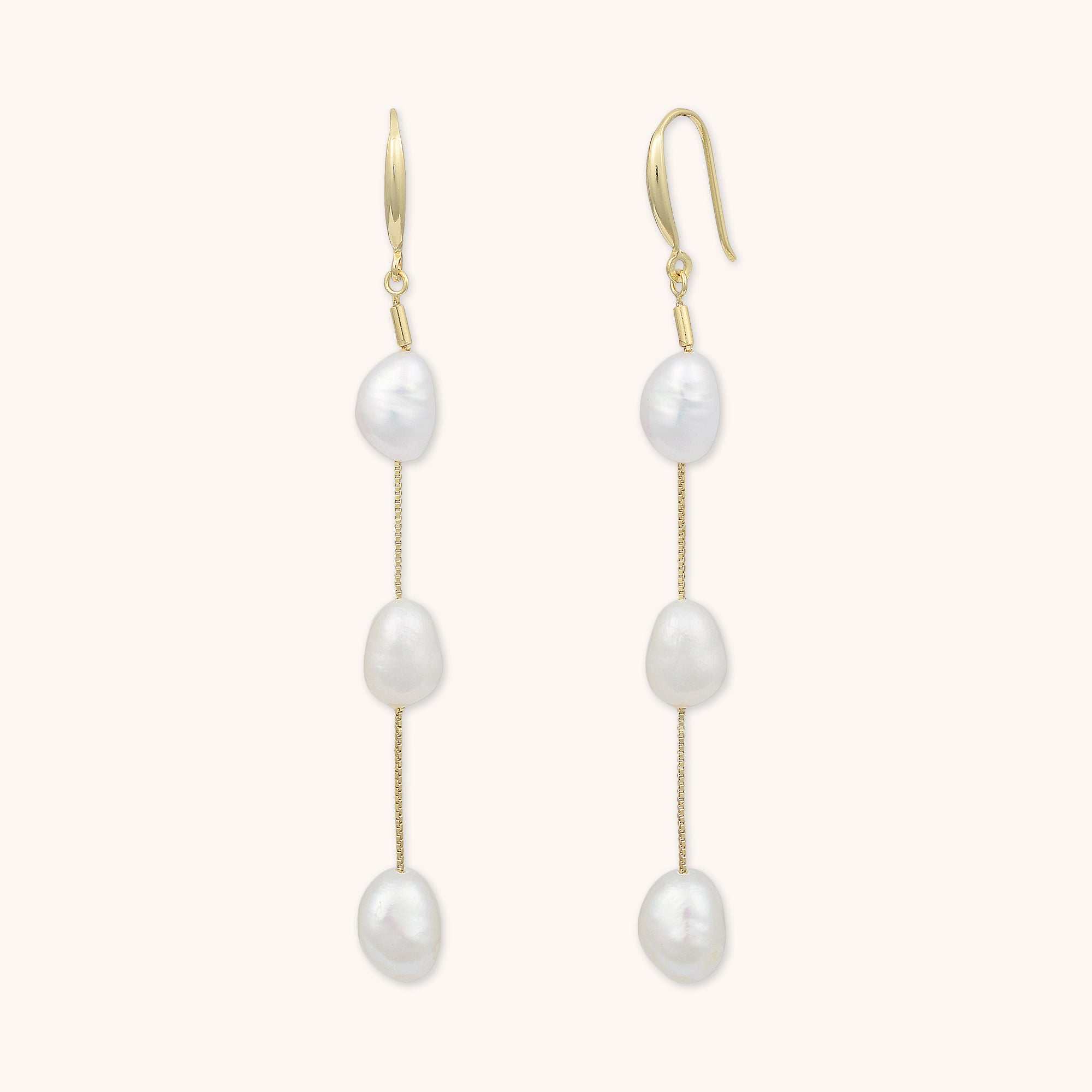 Baroque Pearl Drop Earrings Gold