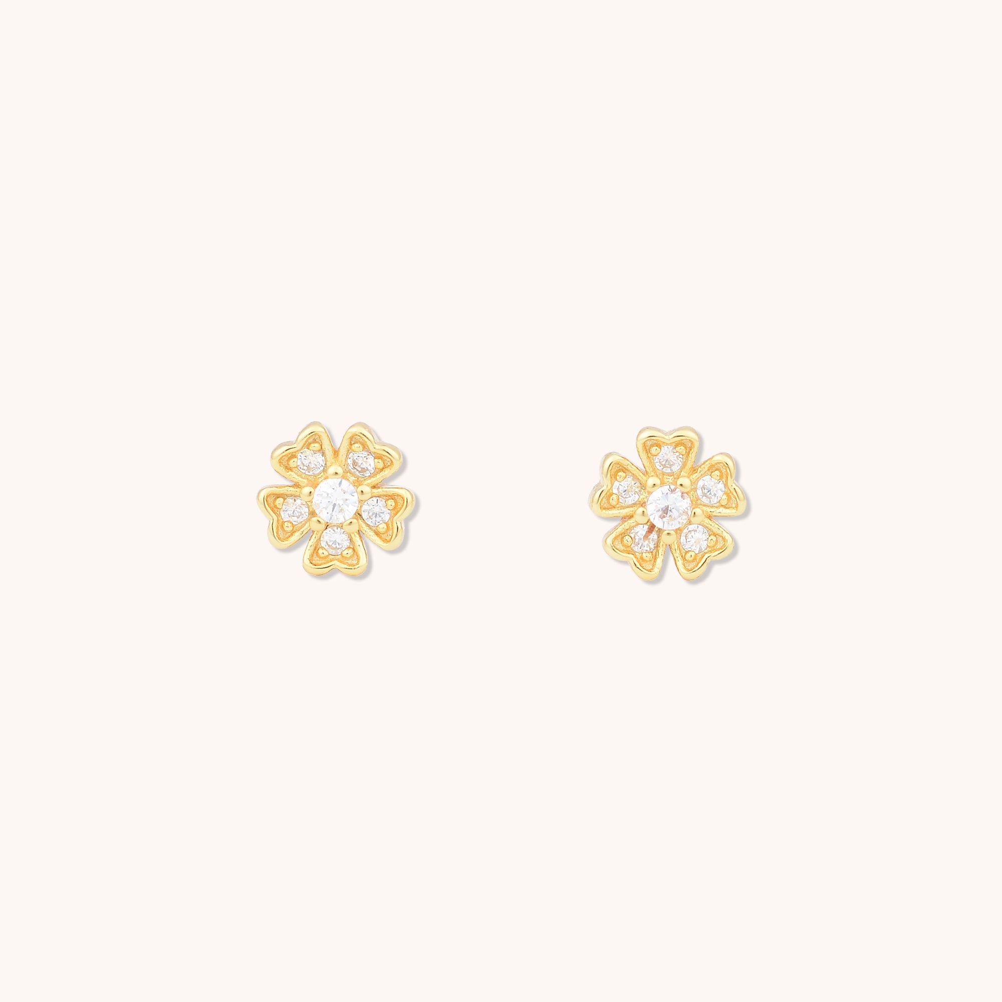 Flower Sapphire Earrings Gold