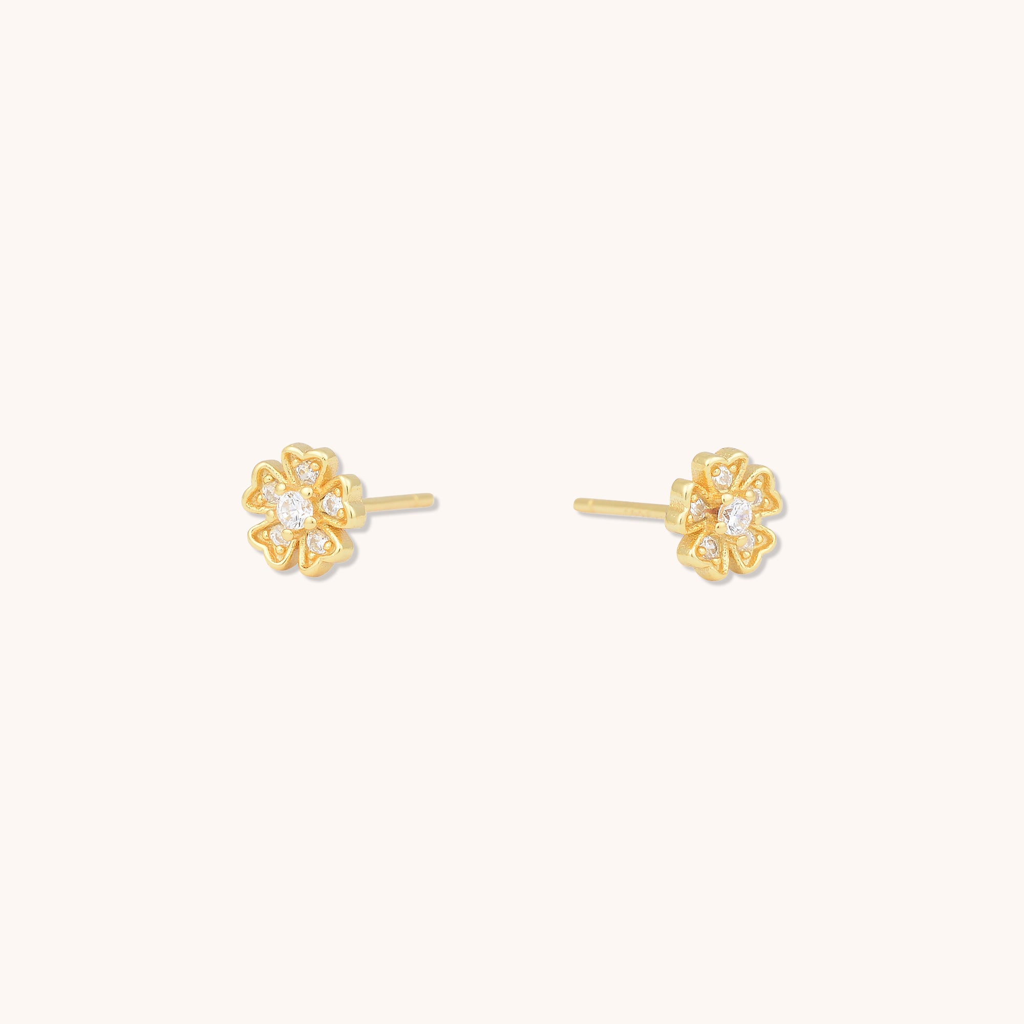 Flower Sapphire Earrings Gold