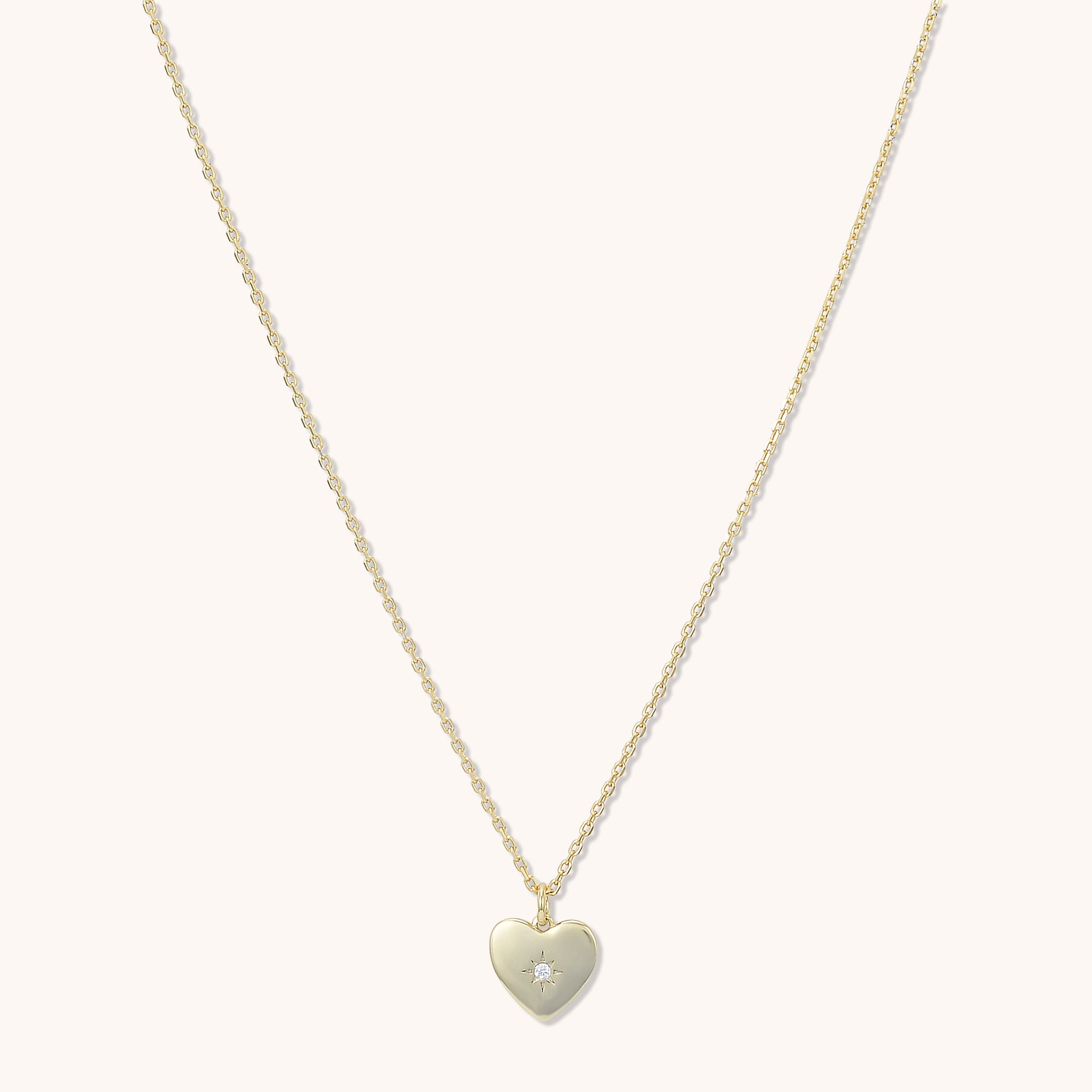 North Star Heart Necklace Gold