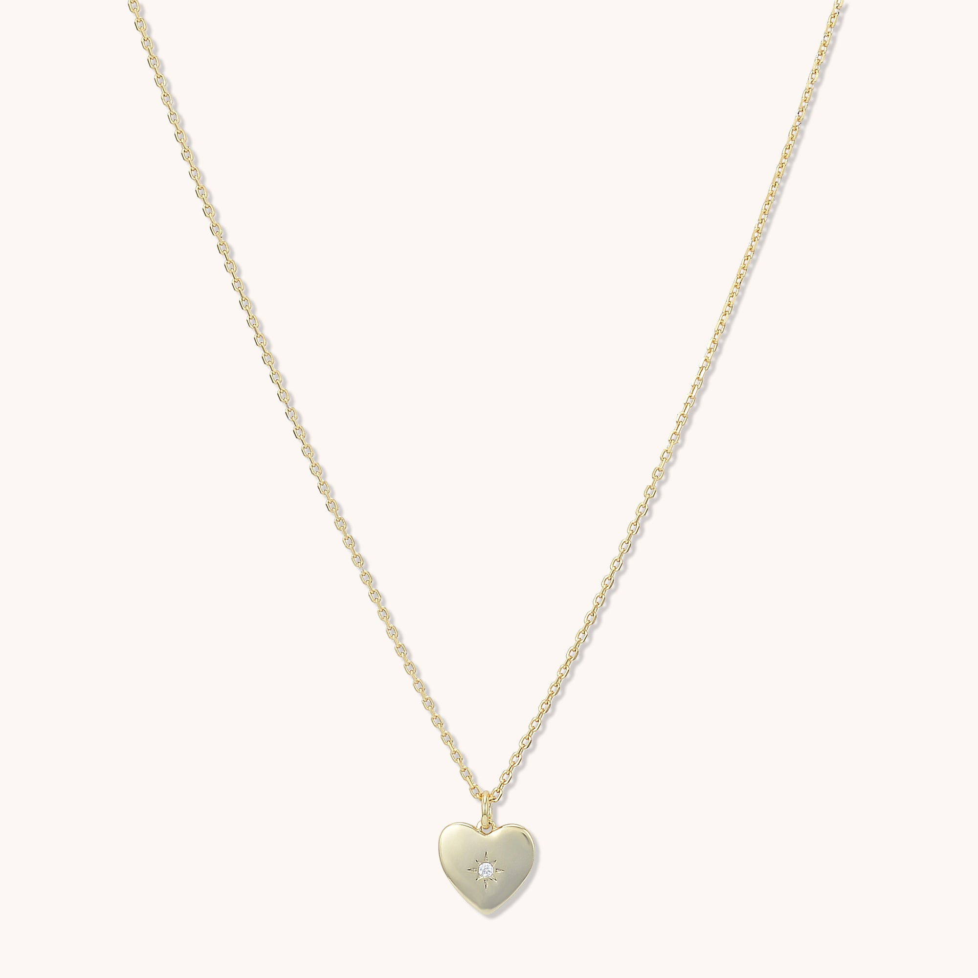 North Star Heart Necklace Gold