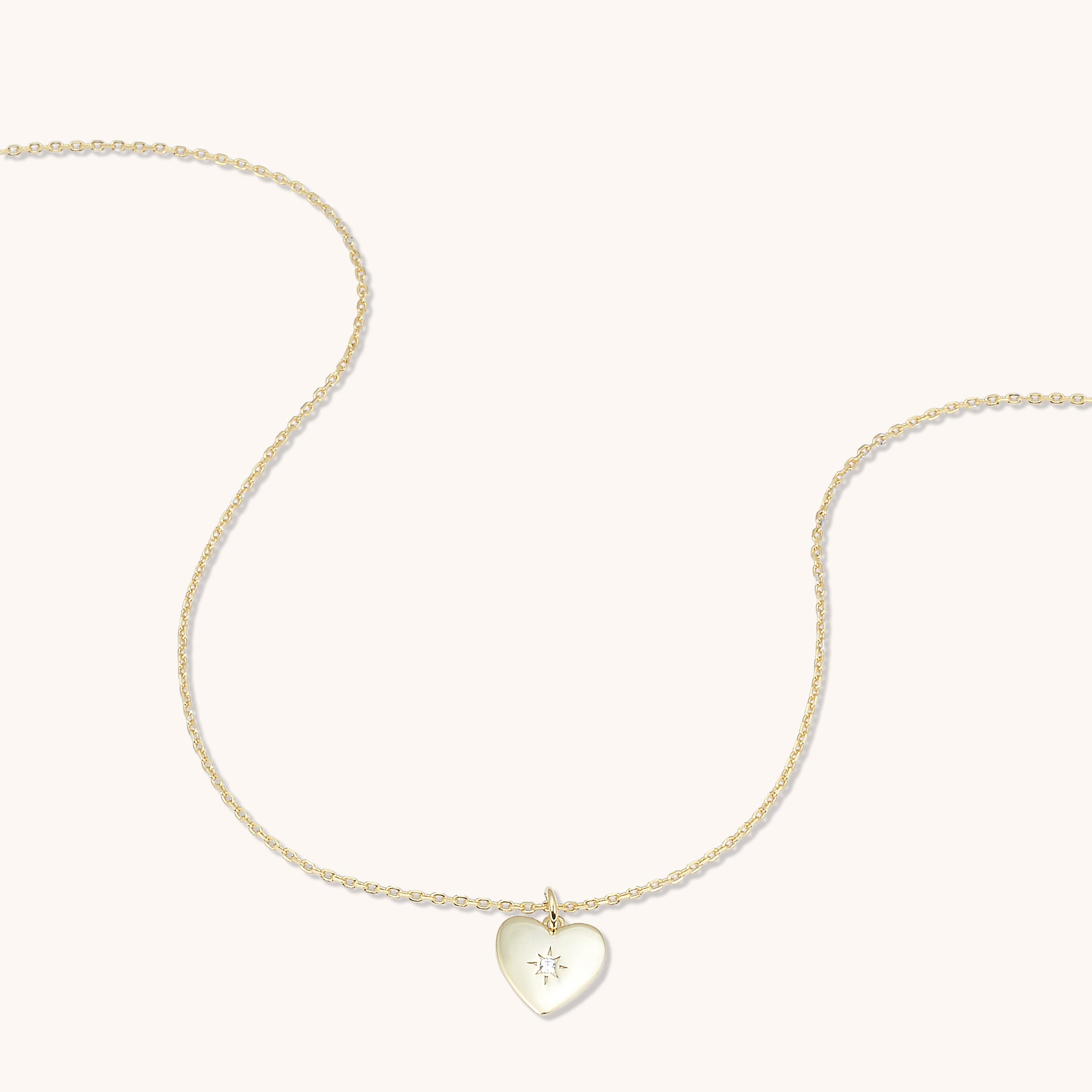 North Star Heart Necklace Gold