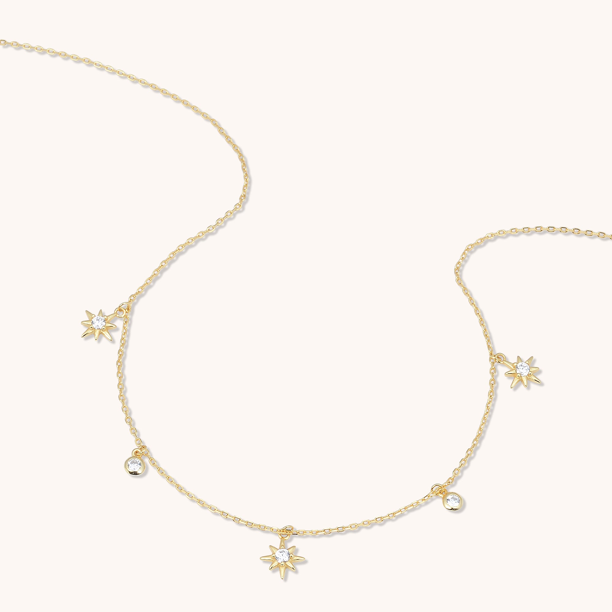 North Star Dangling Necklace Gold
