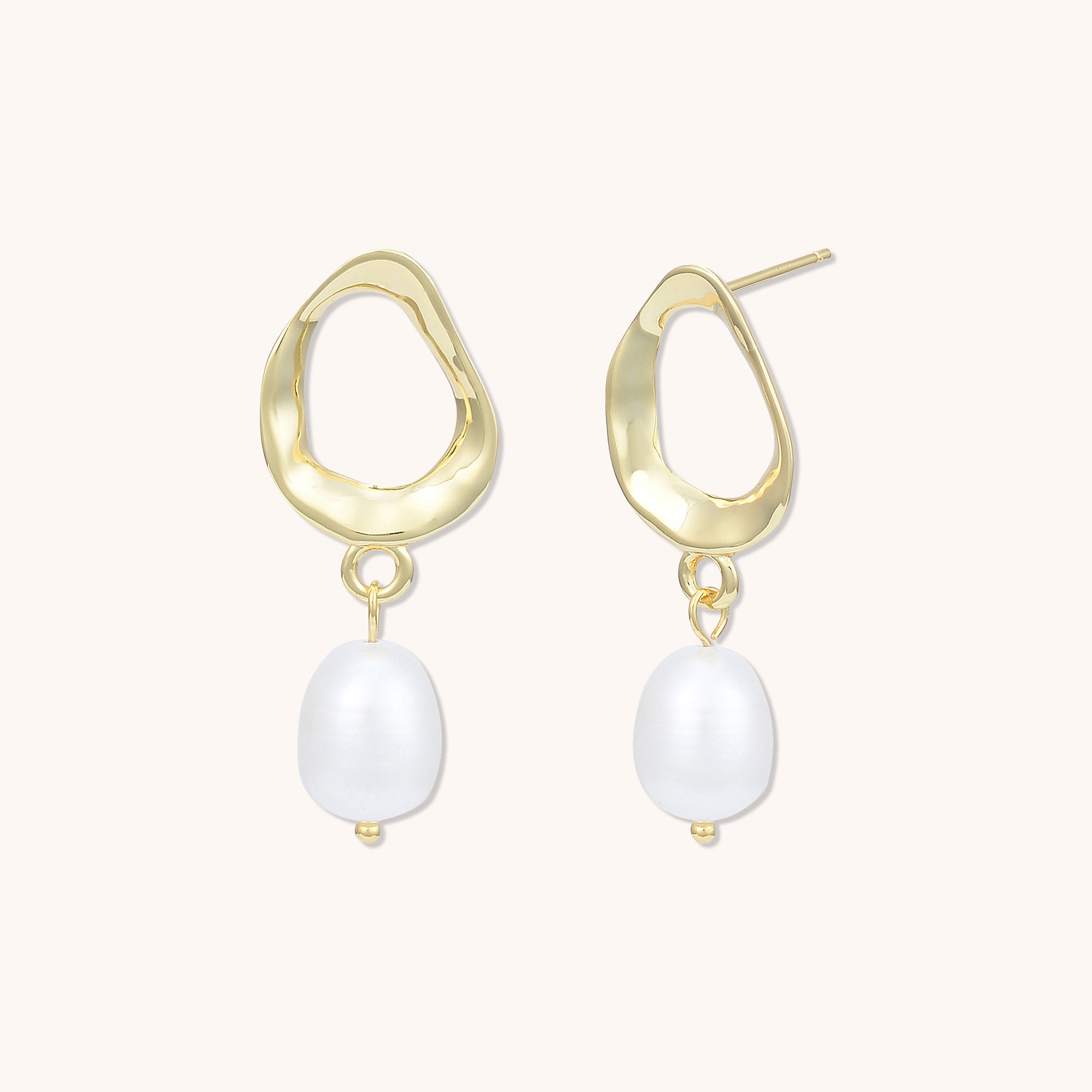 Mirage Pearl Drop Earrings Gold