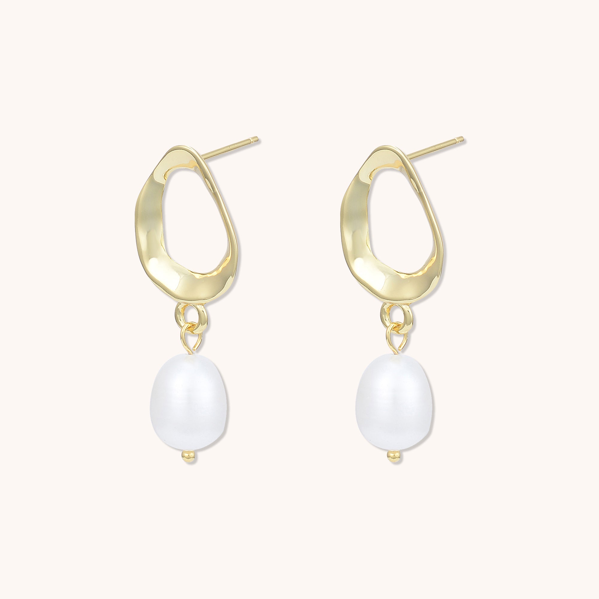 Mirage Pearl Drop Earrings Gold