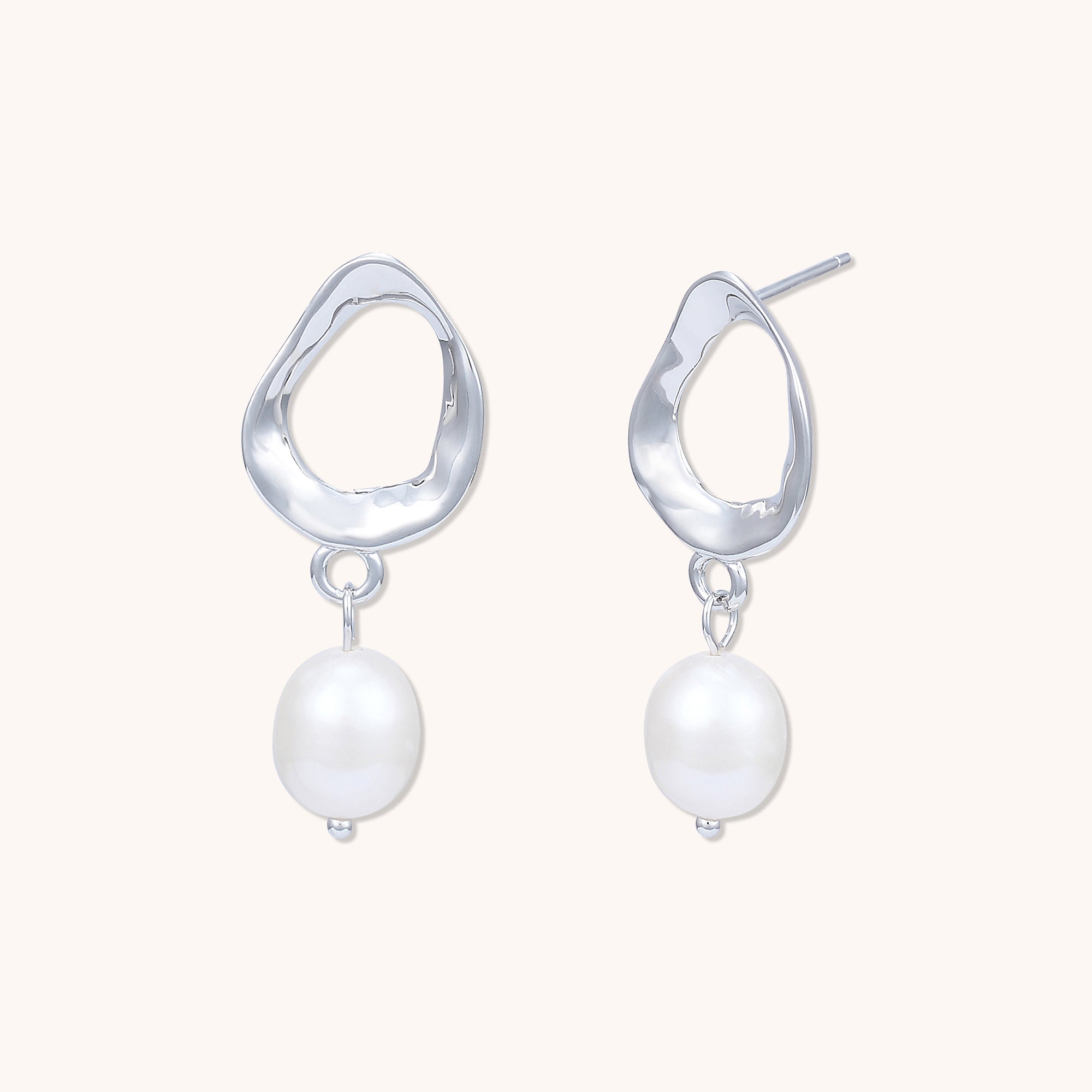 Mirage Pearl Drop Earrings Silver