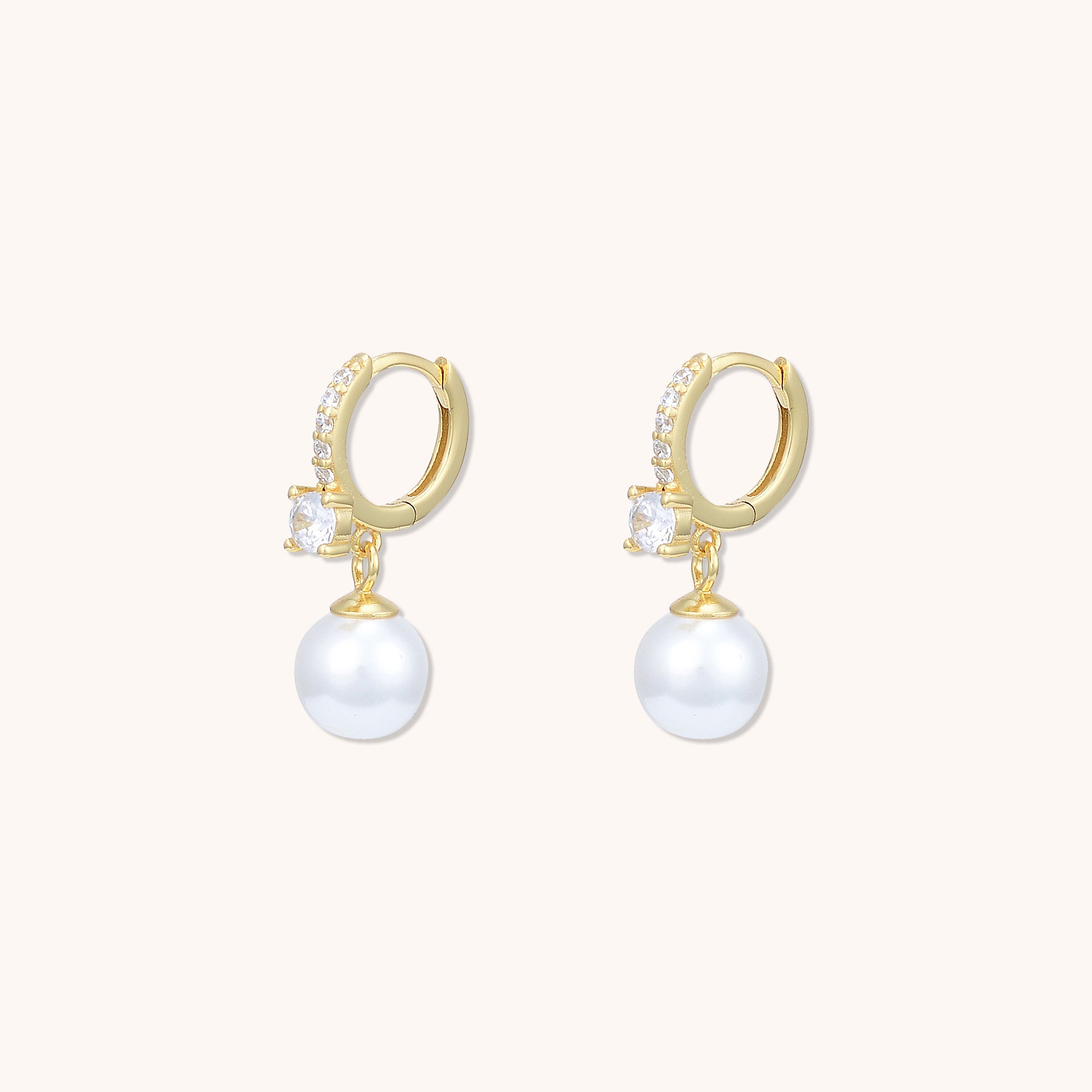 Aria Pearl Sapphire Huggie Earrings Gold