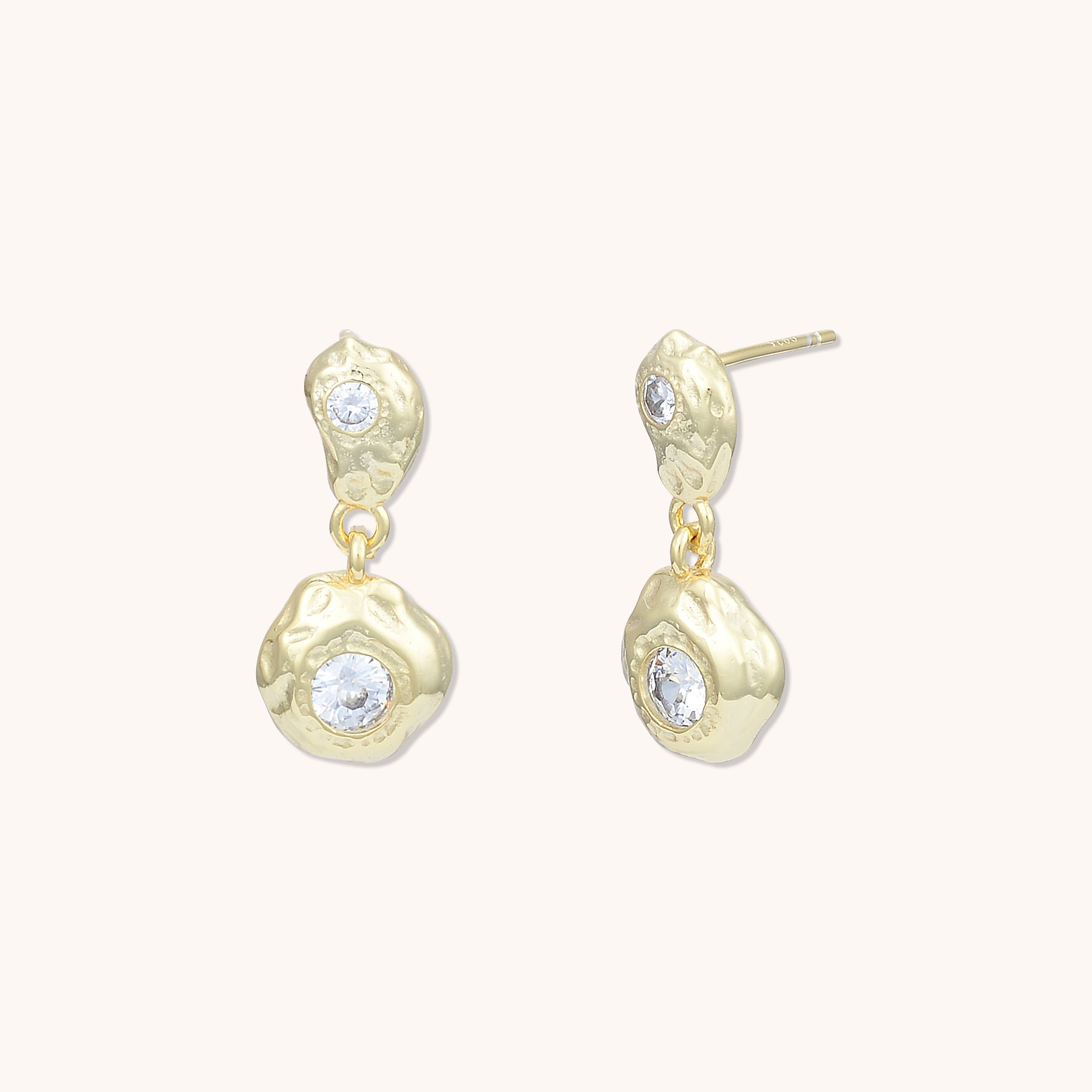 Sapphire Molten Drop Earrings Gold