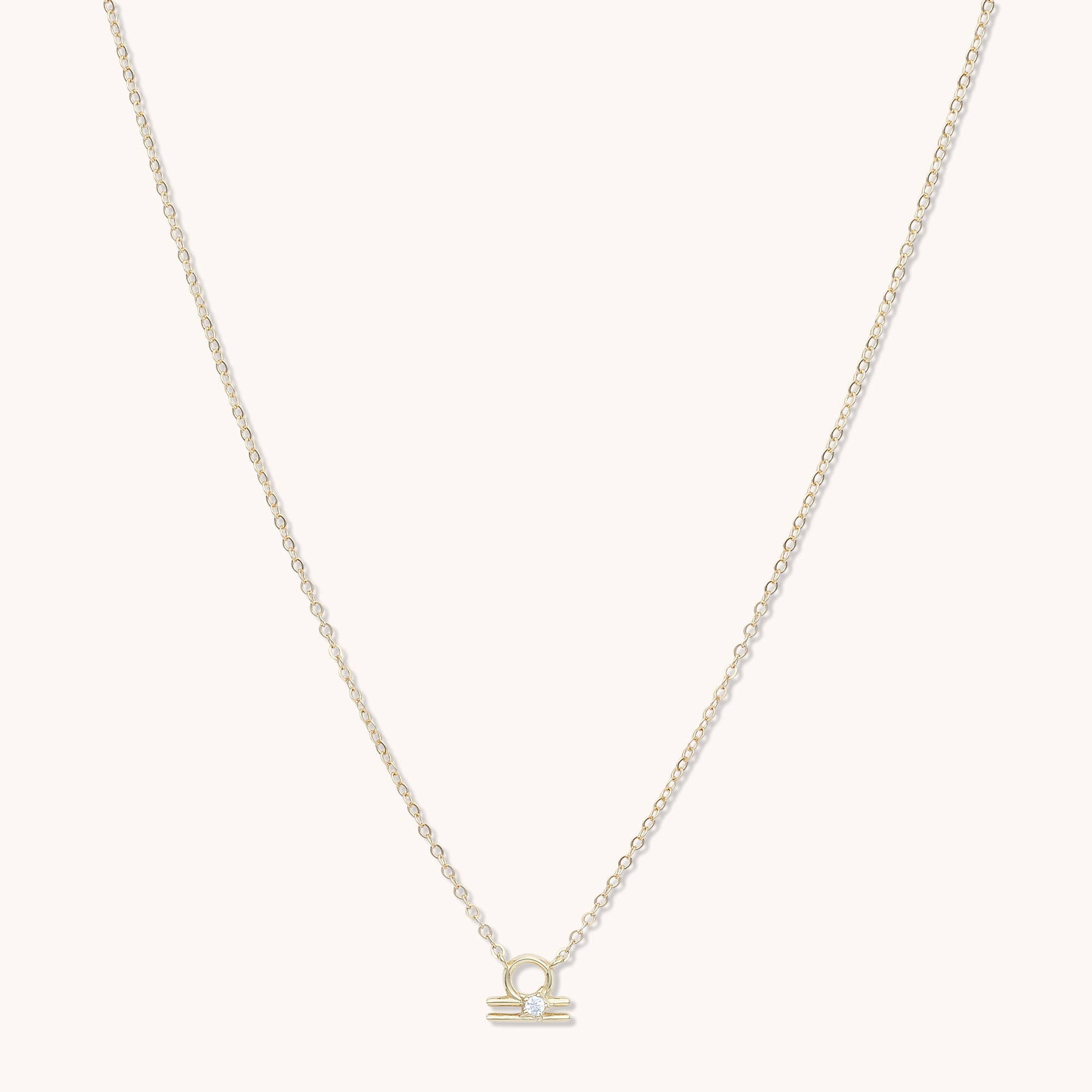 Libra Star Sign Necklace Gold