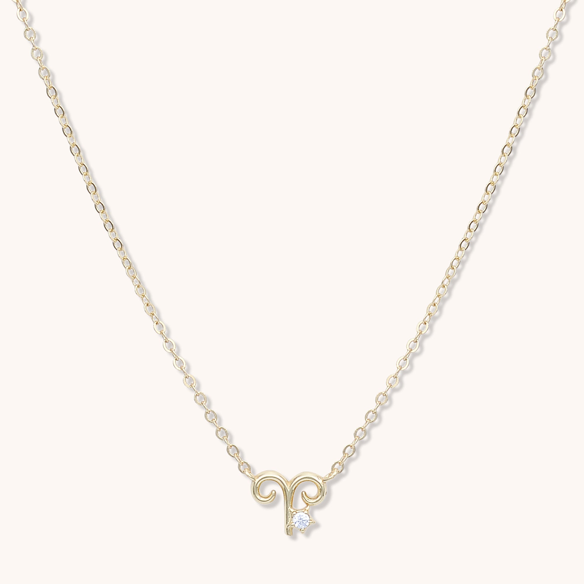 Aries Star Sign Necklace Gold