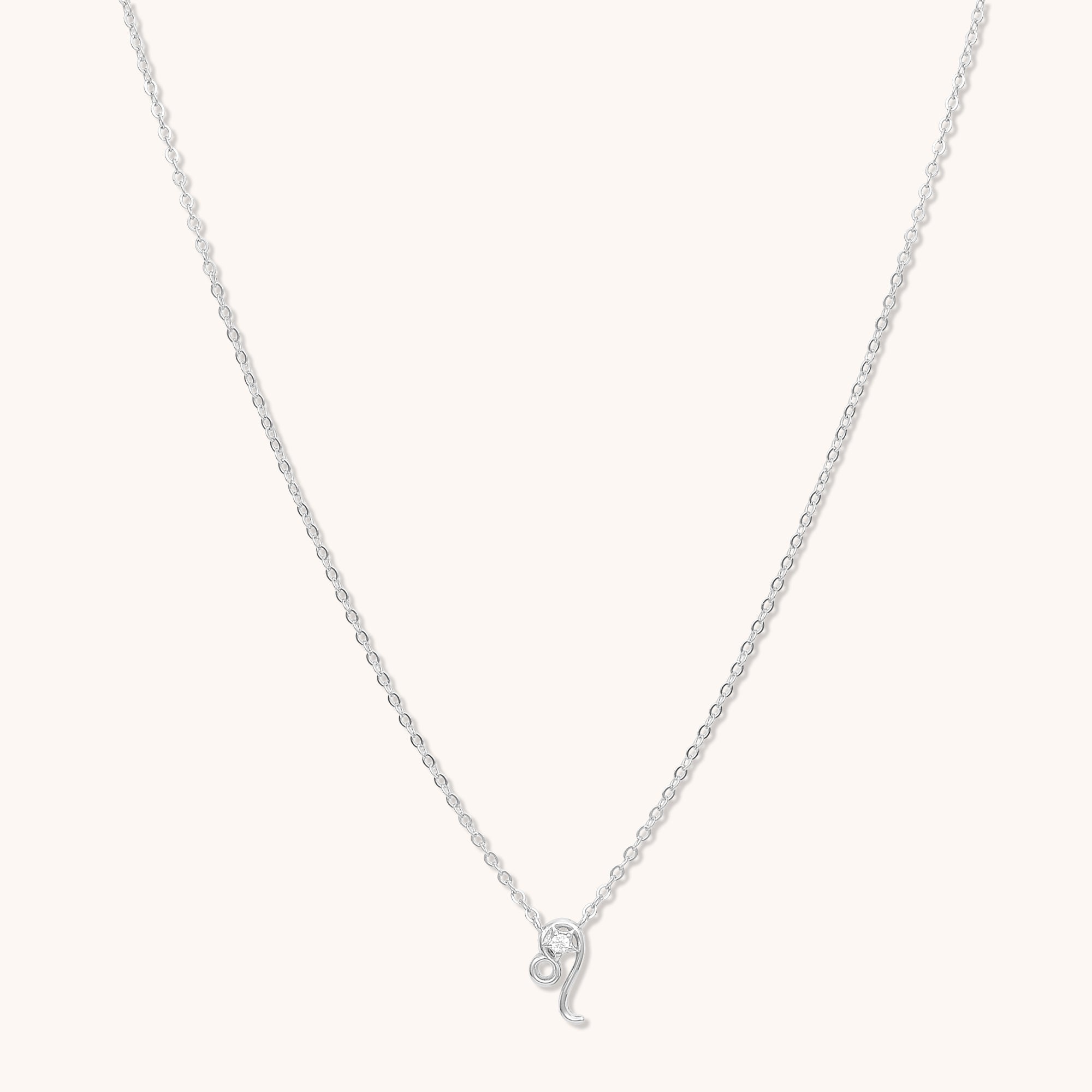 Leo Star Sign Necklace Silver