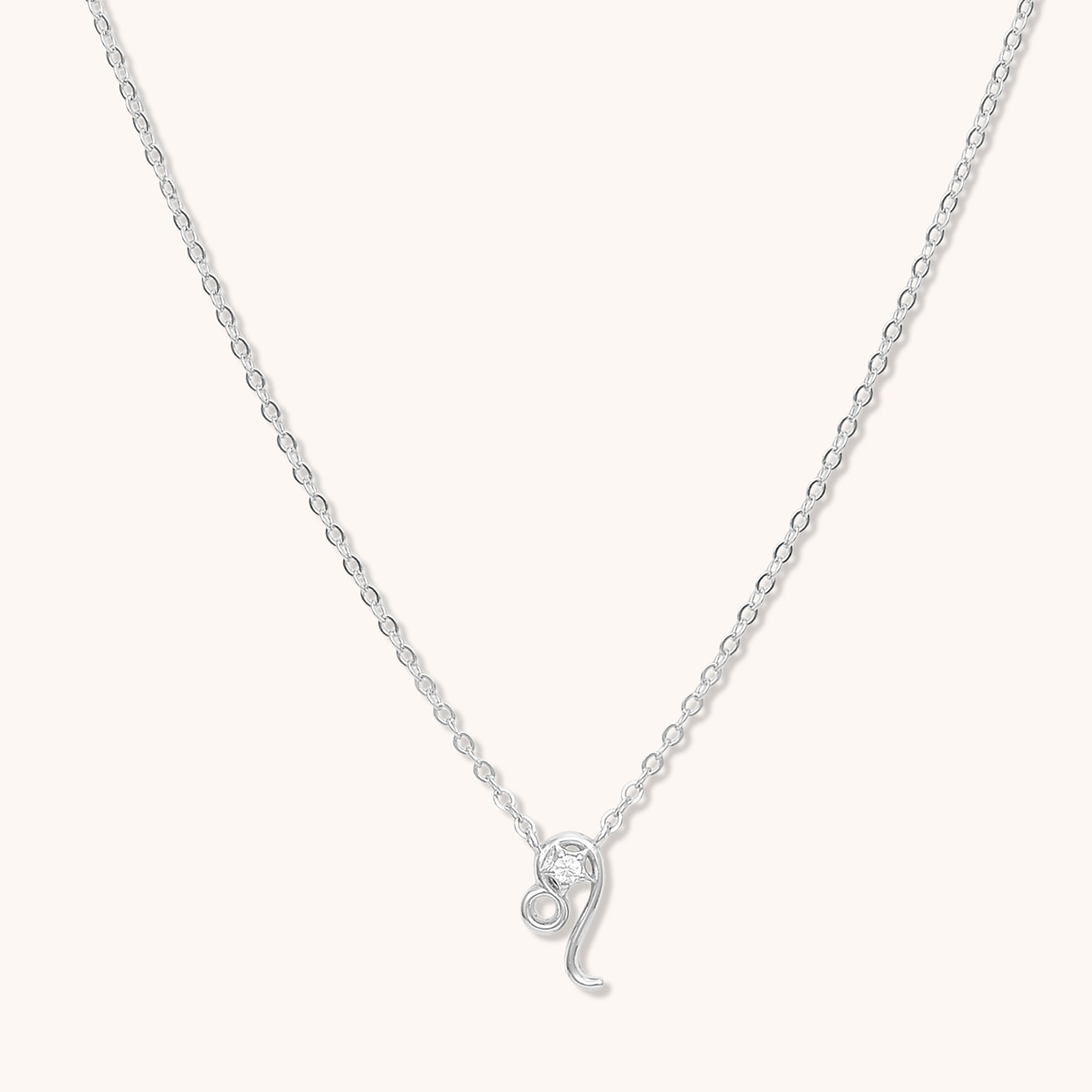Leo Star Sign Necklace Silver