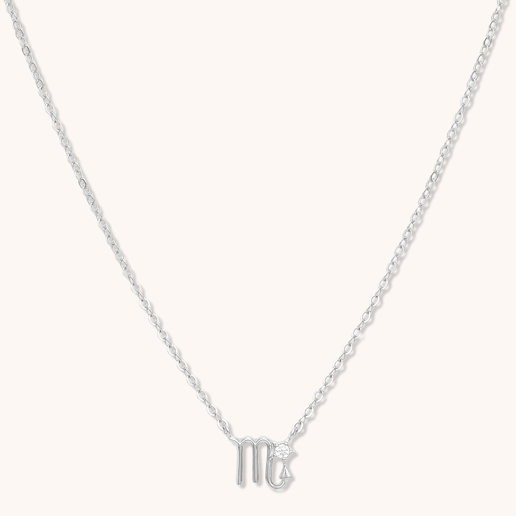 Scorpio Star Sign Necklace Silver