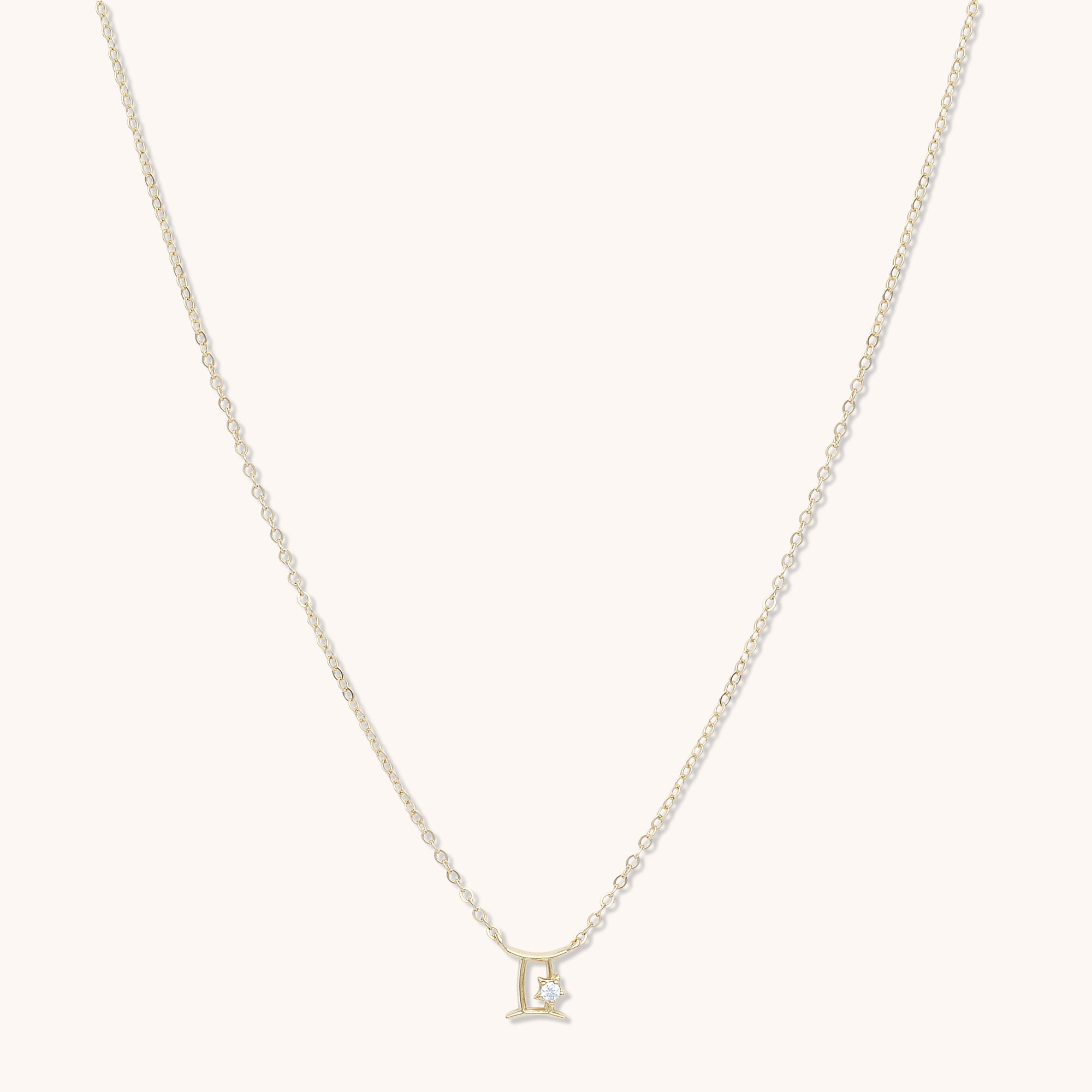 Gemini Star Sign Necklace Rose Gold
