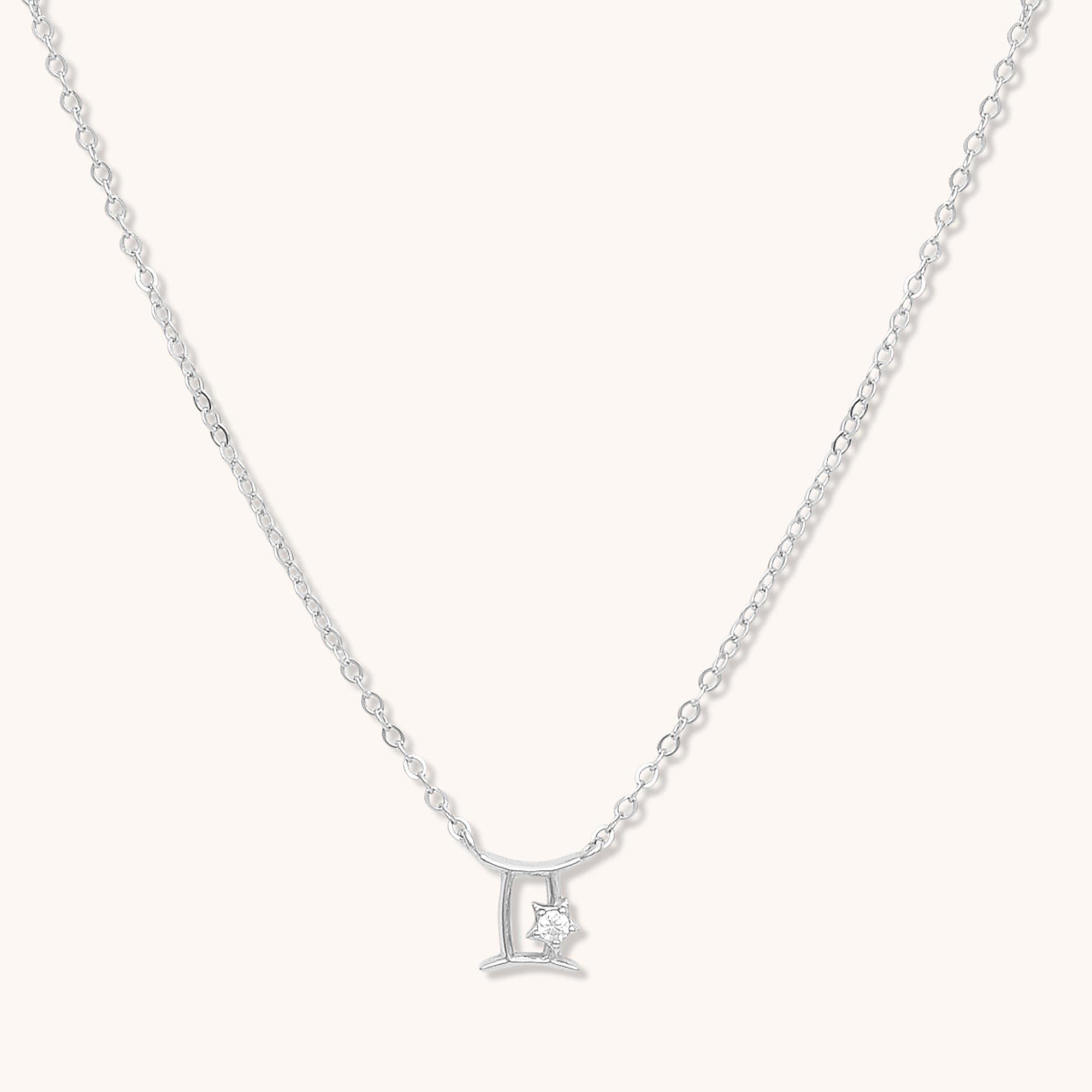Gemini Star Sign Necklace Silver