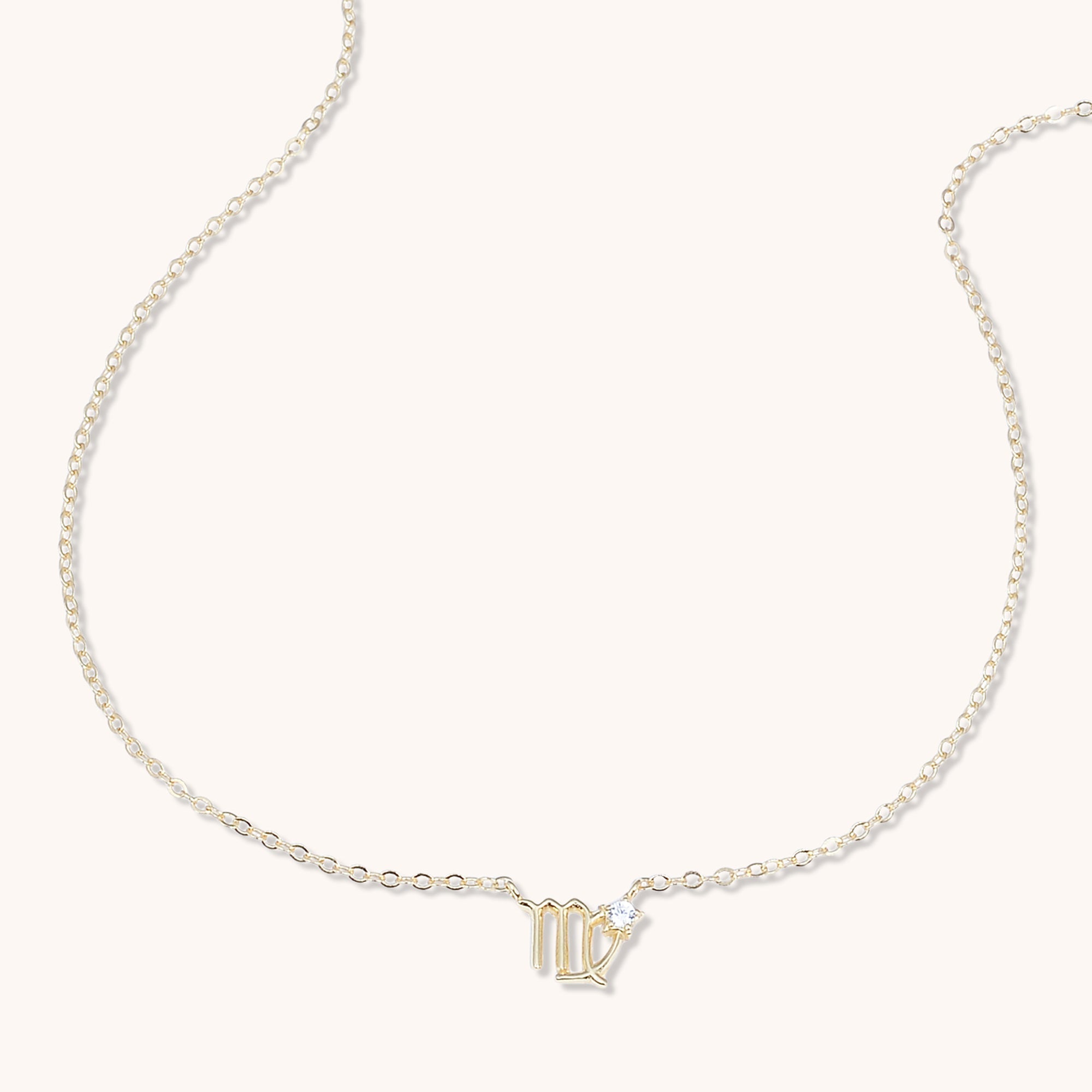 Virgo Star Sign Necklace Rose Gold