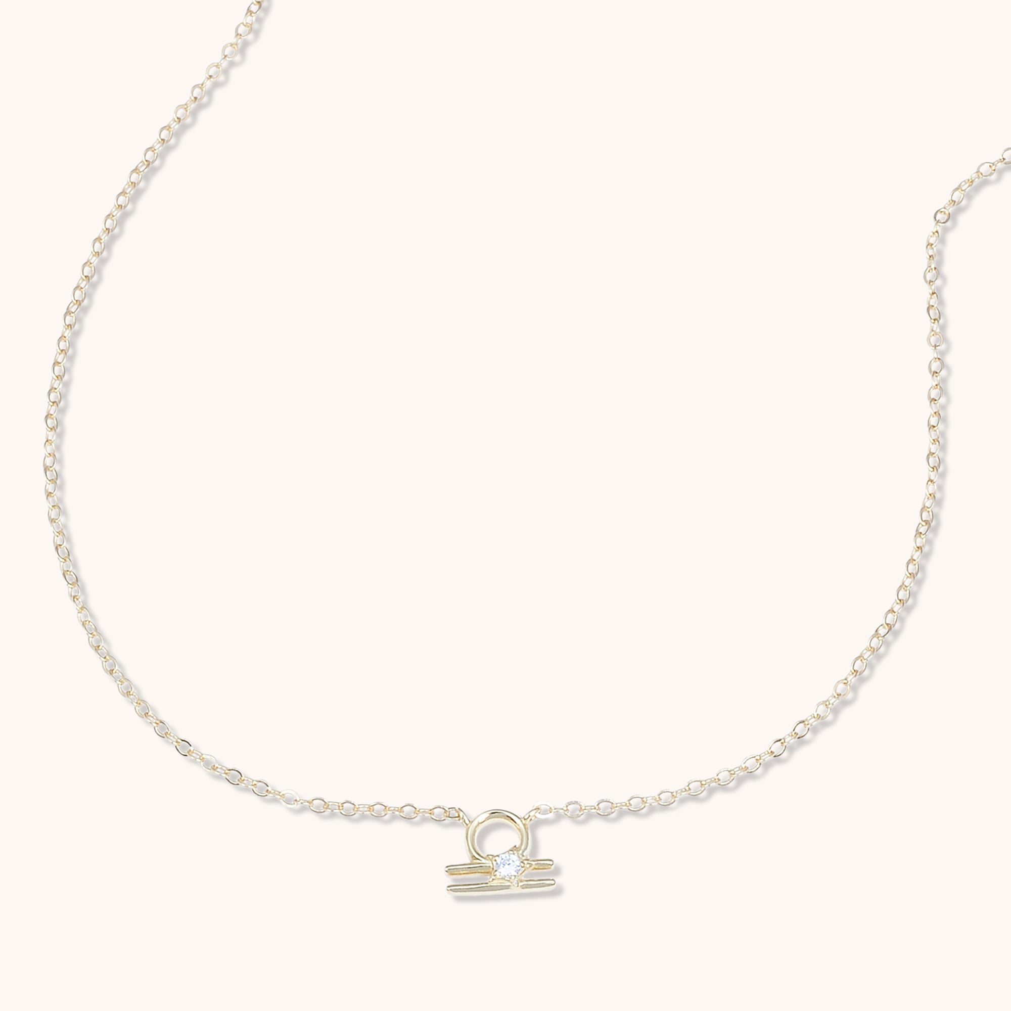 Libra Star Sign Necklace Gold