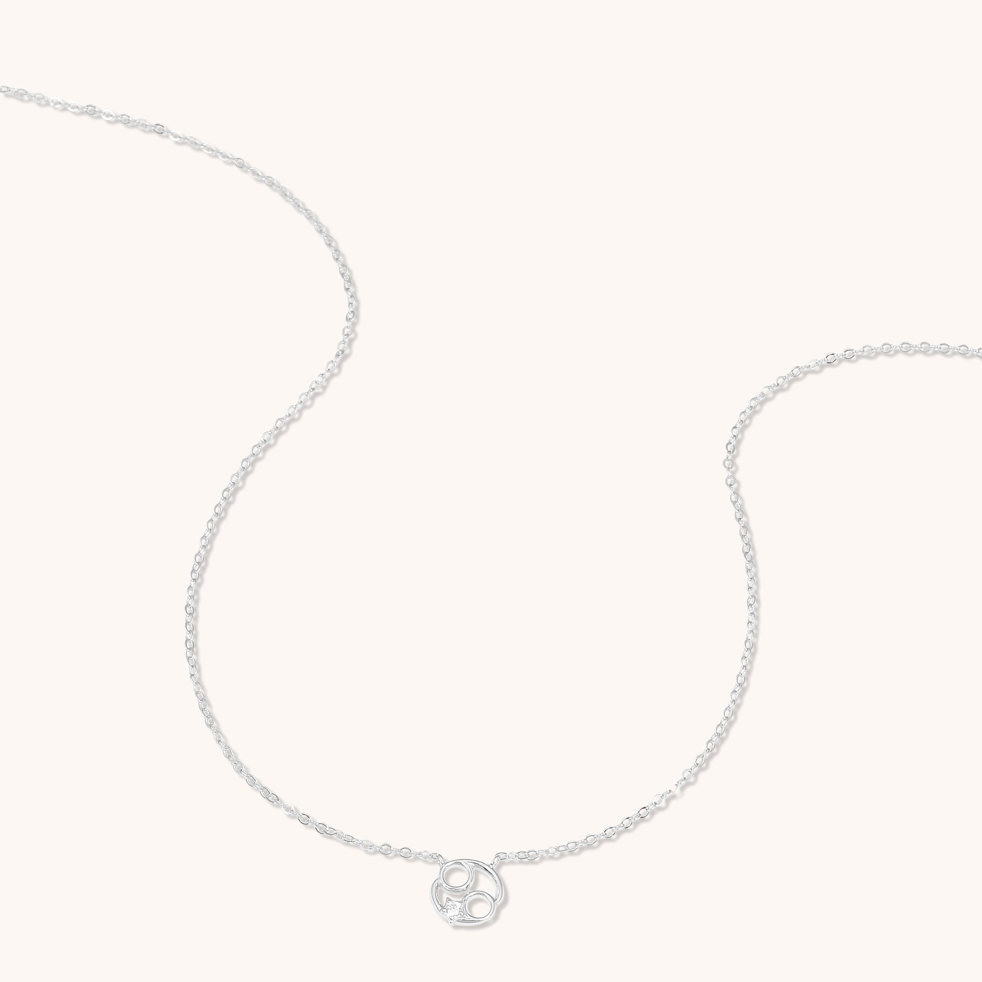 Cancer Star Sign Necklace Silver