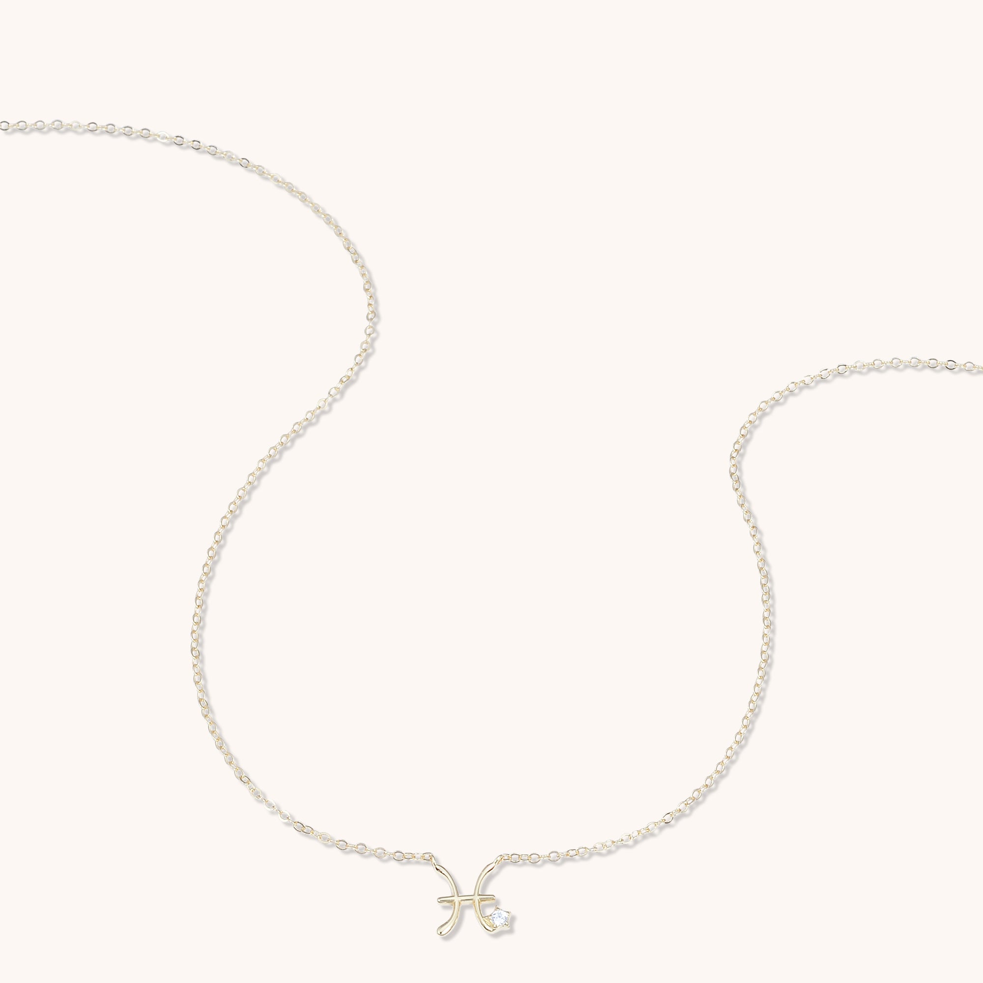 Pisces Star Sign Necklace Gold