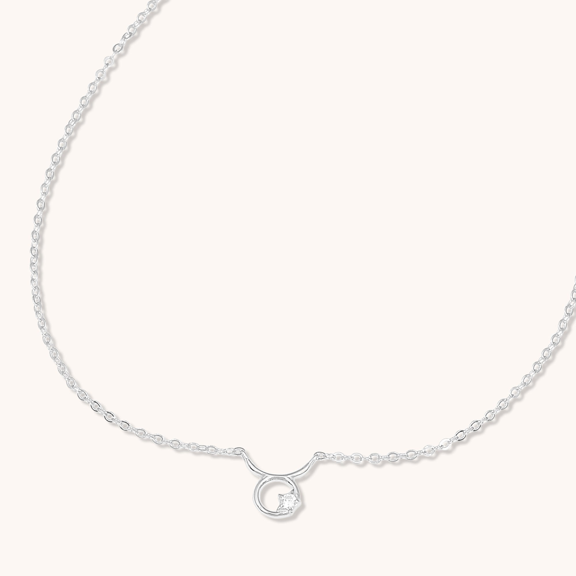 Taurus Star Sign Necklace Silver