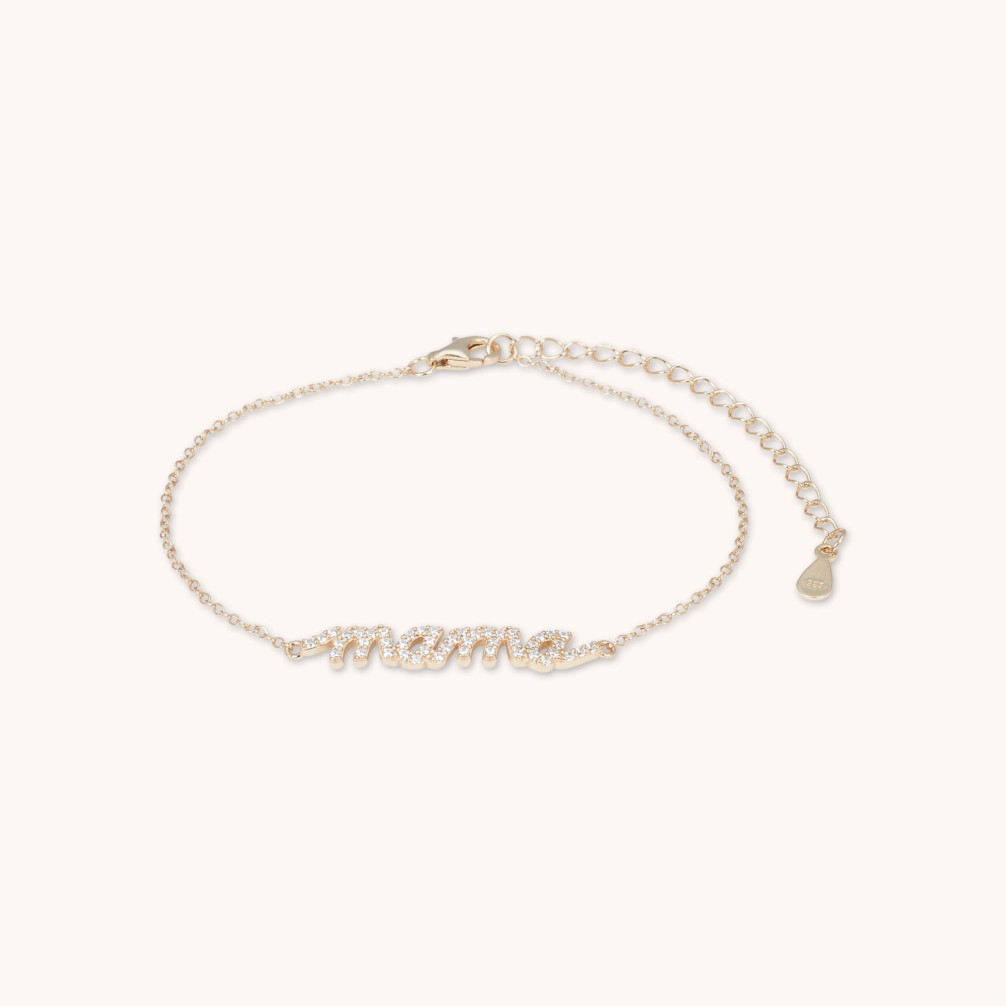 Mama Nameplate Sapphire Bracelet Rose Gold