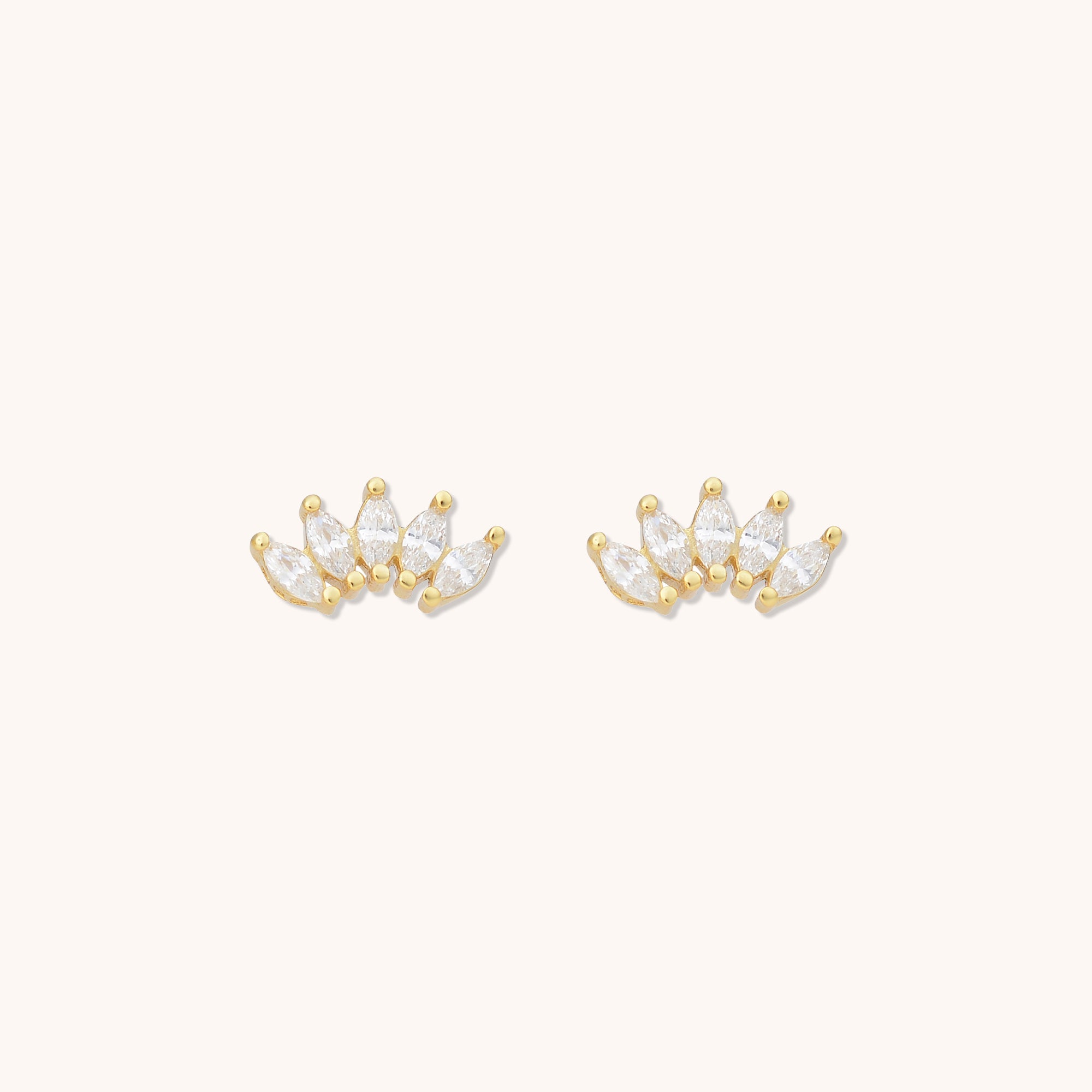 Rise Marquise Lotus Earrings Gold