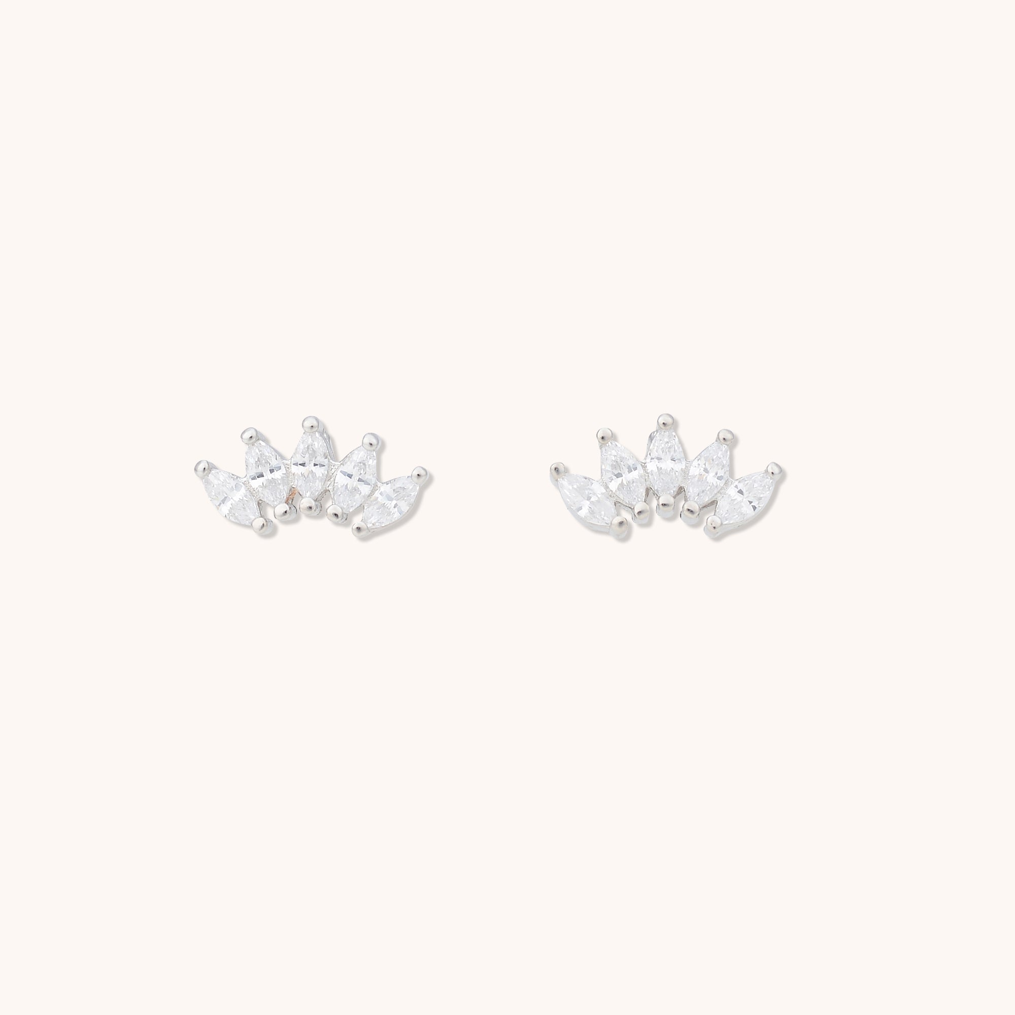 Rise Marquise Lotus Earrings Silver