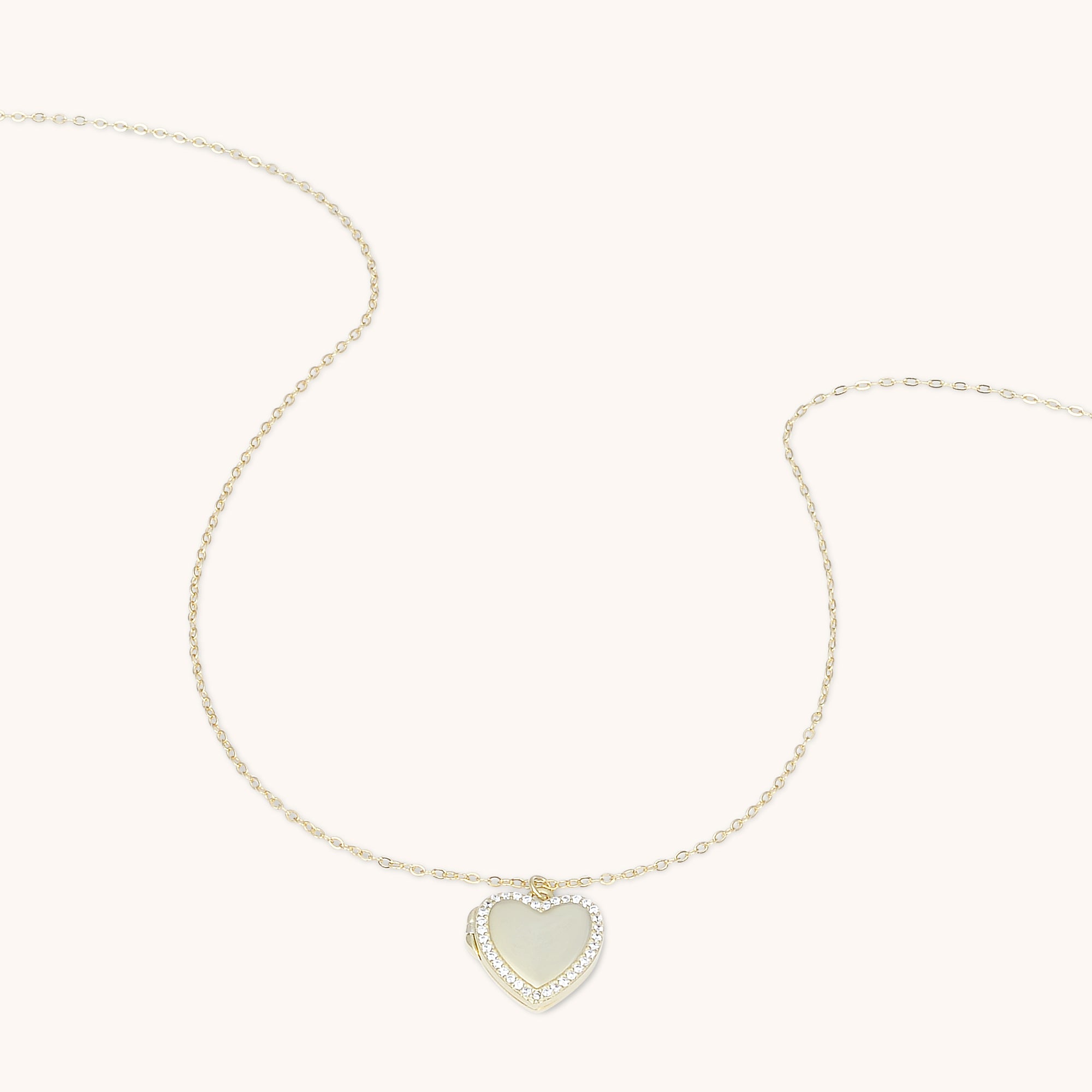 Love Heart Locket Necklace Gold