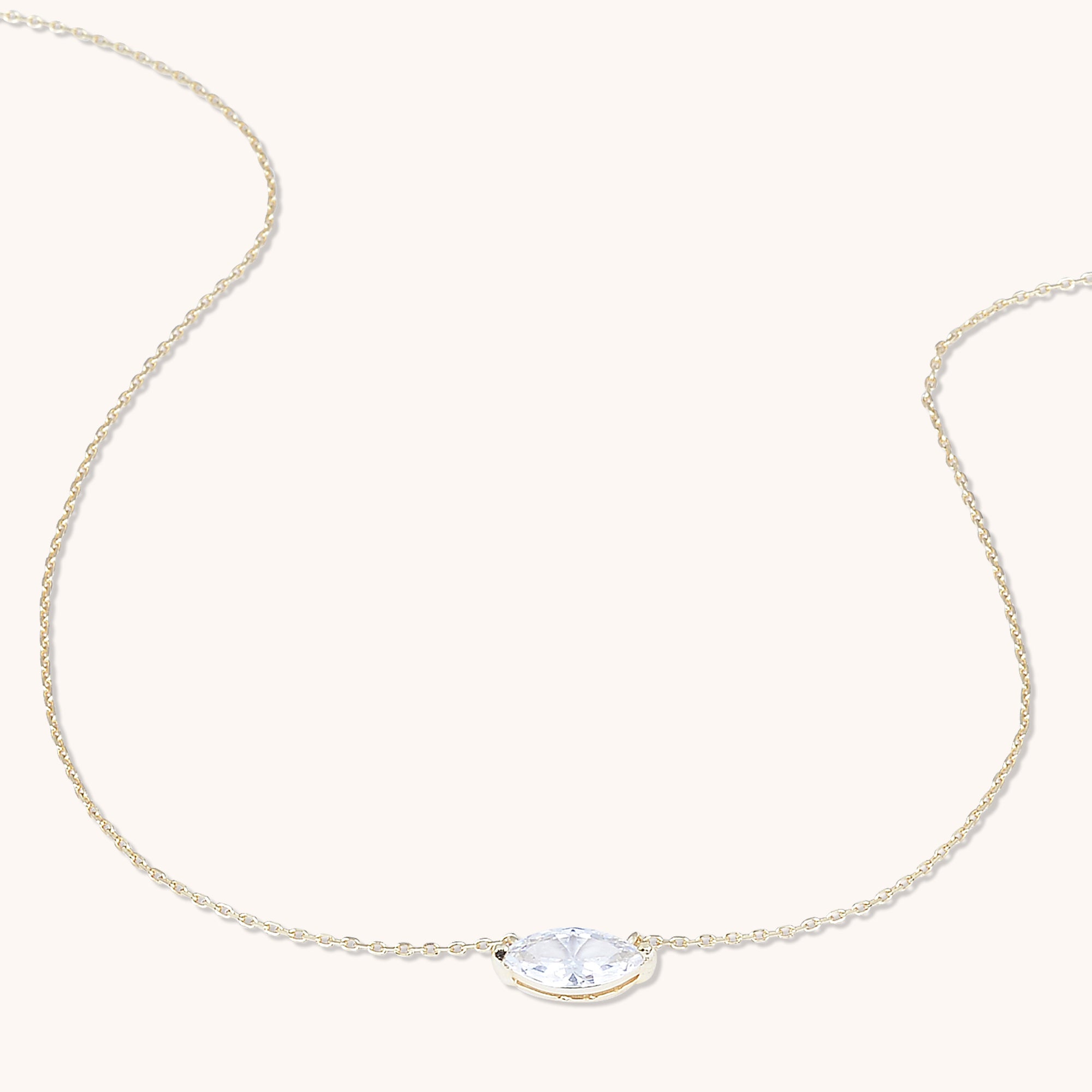 Marquise Sapphire Necklace Gold