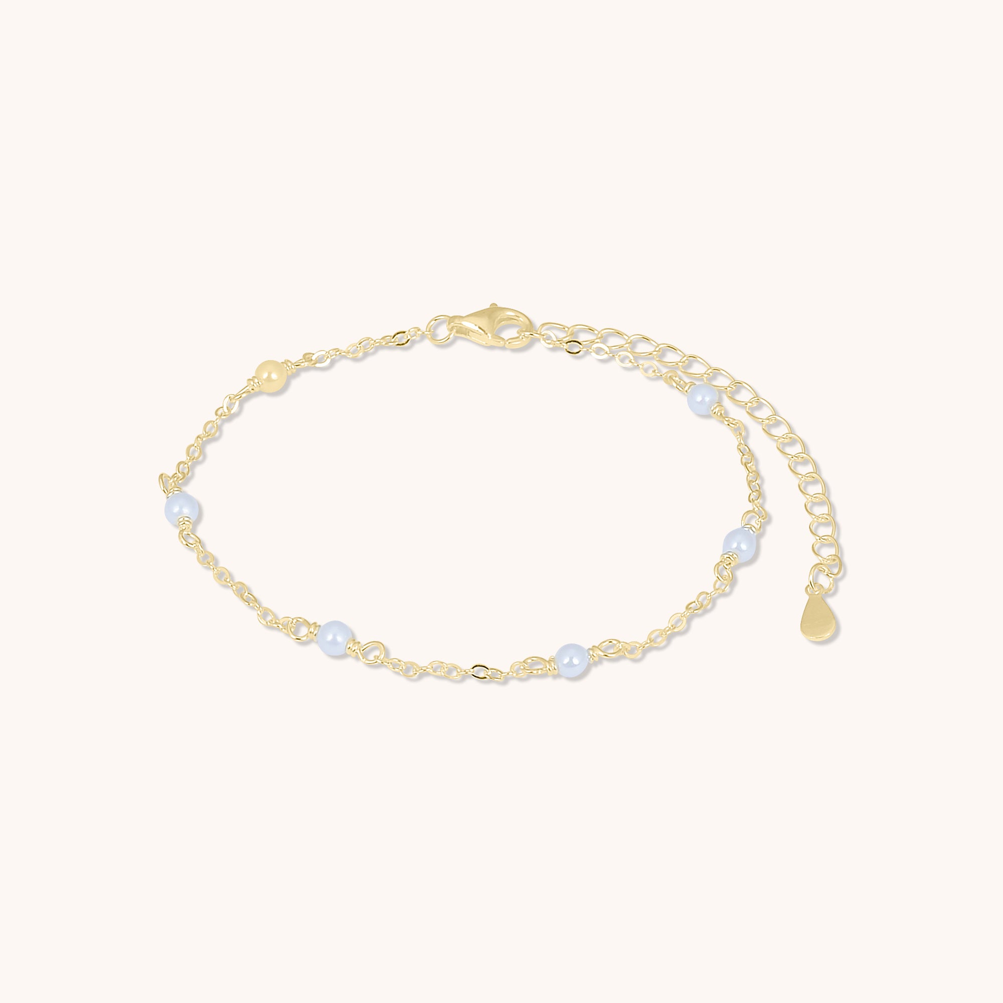 Pearl Station Bracelet Gold