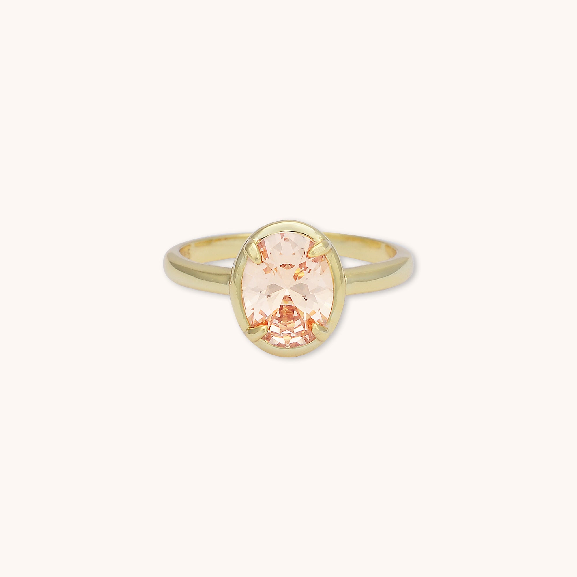 Oval Champagne Open Ring Gold