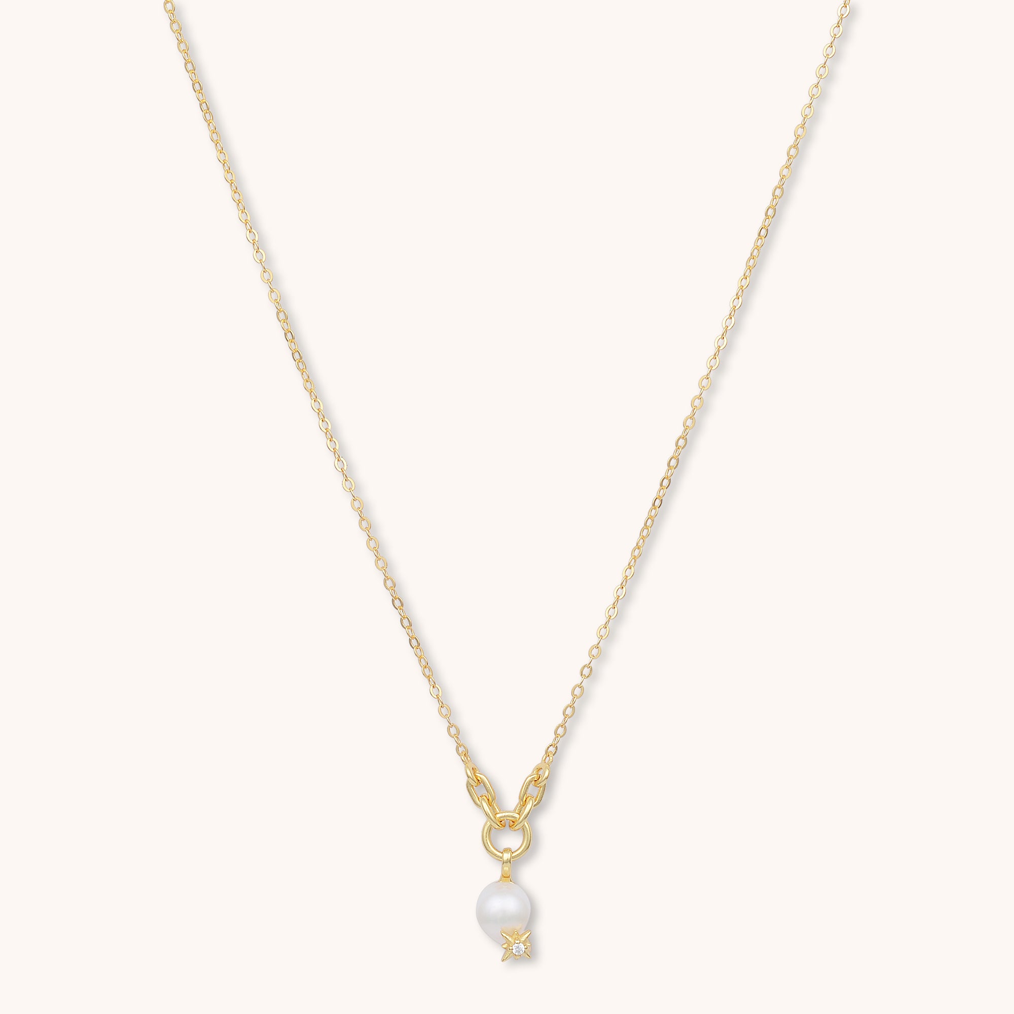 Pearl North Star Necklace Gold
